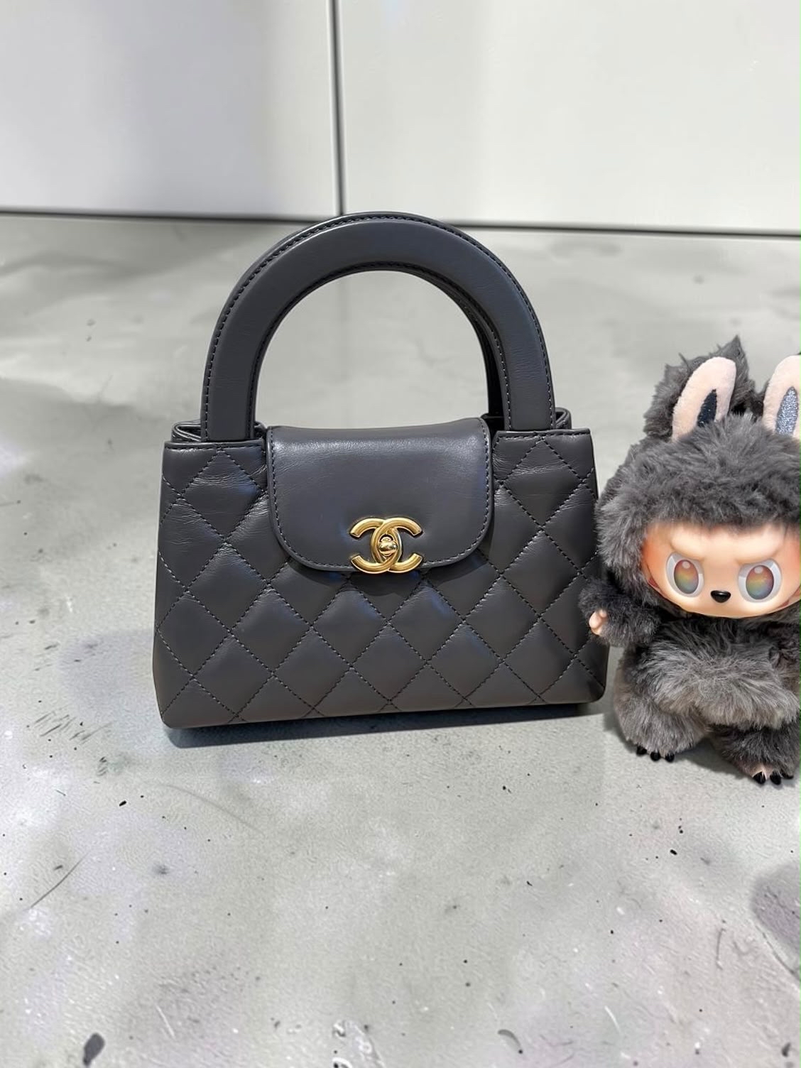 Chanel Mini Kelly Grey Calfskin 100Authentic , 98%New ✅收據副本✅晶片✅Dust bag ✅Box