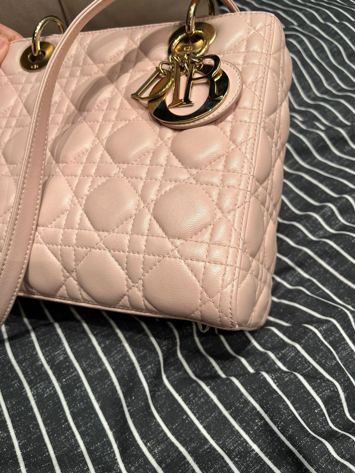 Dior Lady Dior Pink Medium 100%Authentic, 95%New ✅dust bag