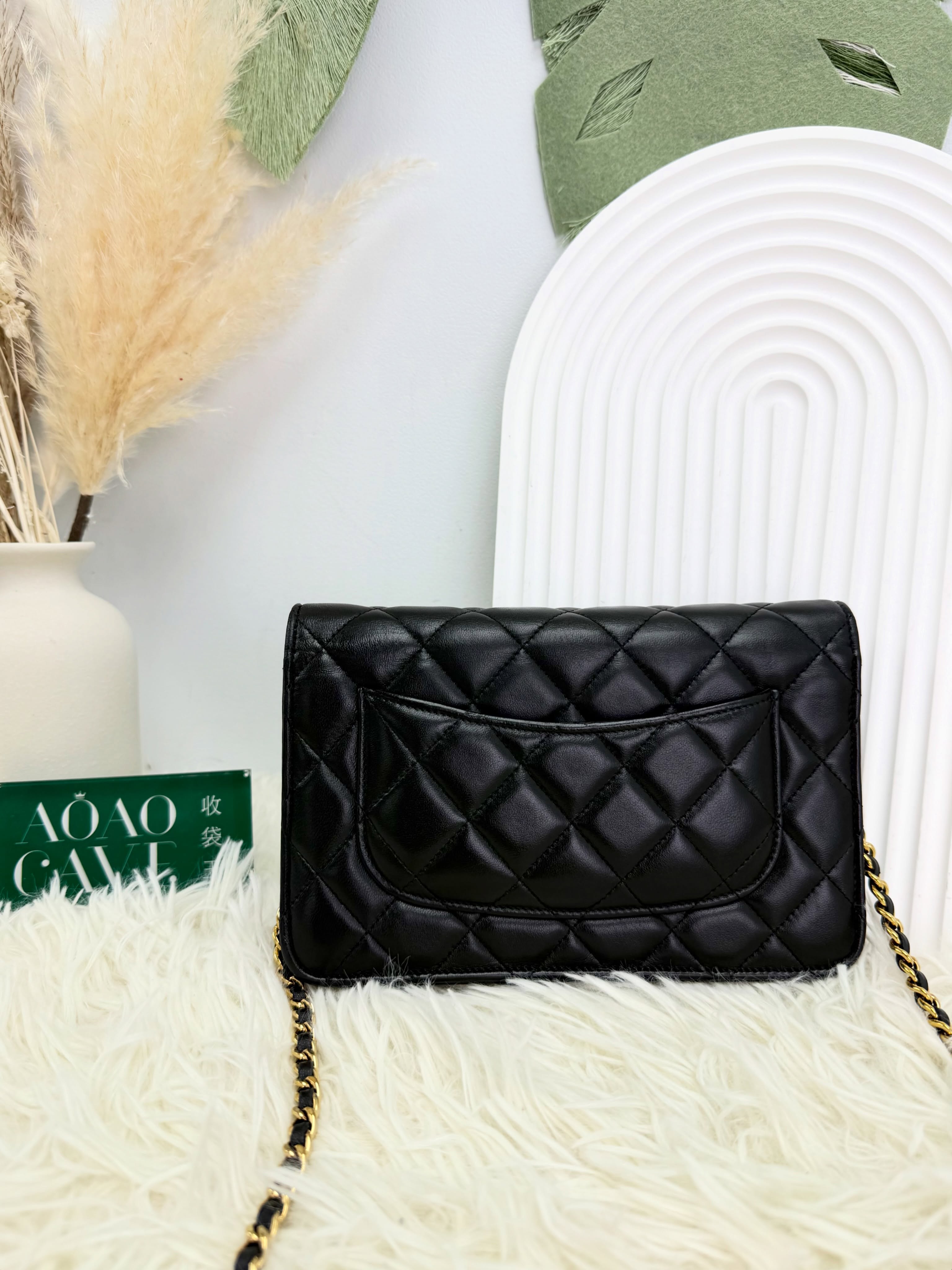 Chanel 👜 PRE OWNED 🛍️黑金woc 晶片款🖤