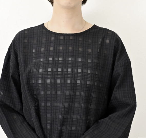 透視格紋前後兩穿上衣 - 2026 流行穿搭  長䄂襯衫 春夏時尚穿搭 柔軟舒適 優雅日常 易於配搭 日本直送   #JP-I-260034