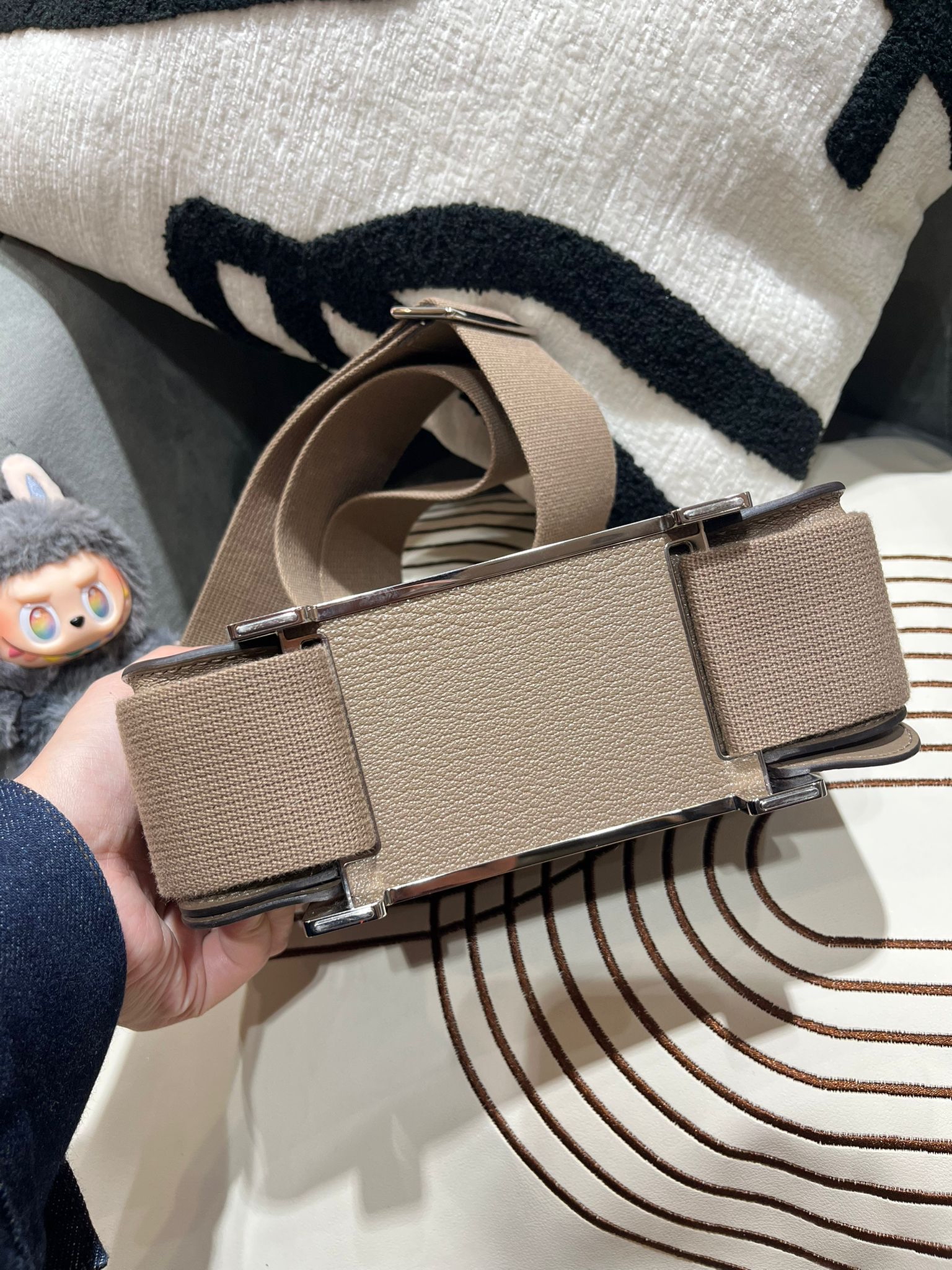 Hermes Geta Stamp B Etoupe 大象灰銀扣 100%Authentic, 98%New ✅Dust bag ✅Box