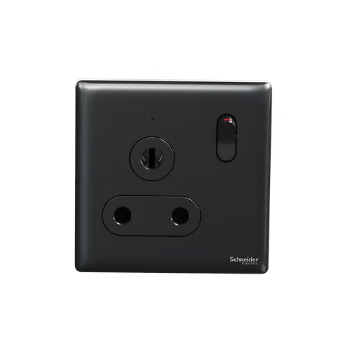 施耐德 Unica X 石墨灰 15A單蘇有掣有燈 插座