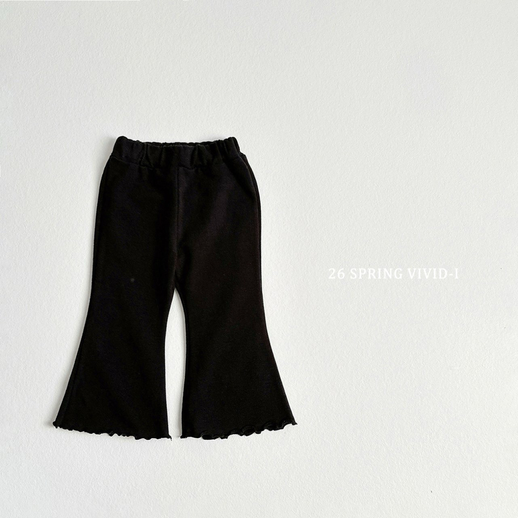 🌸預訂 韓國直送🌸🇰🇷VIVIDI四色純色毛圈花邊喇叭褲