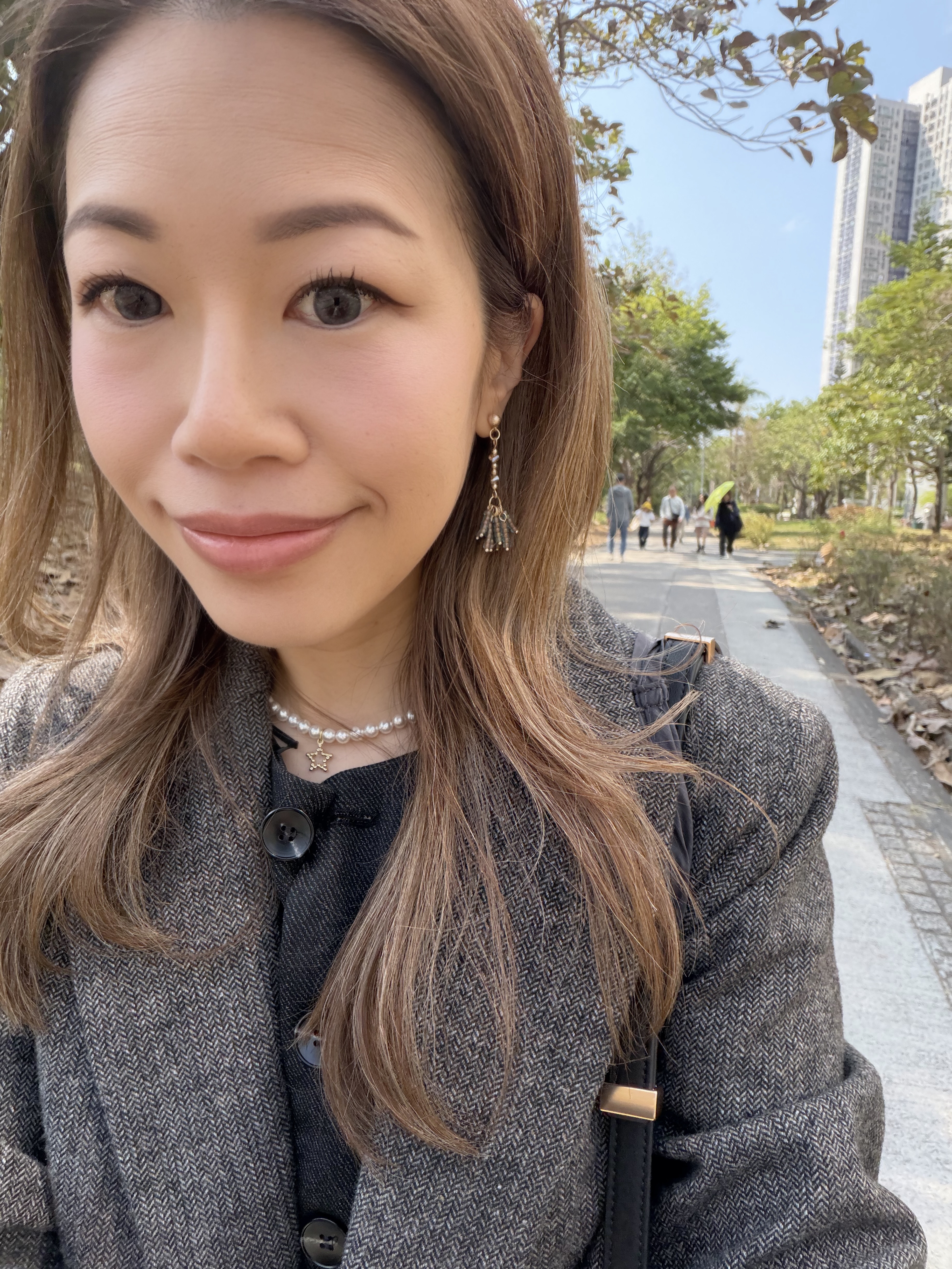 流穗長款耳環/復古棕綠x金色($198)