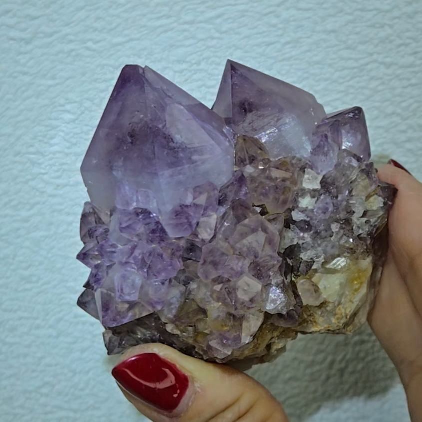 Spirit cactus quartz double points in deep purple - SPQ14
