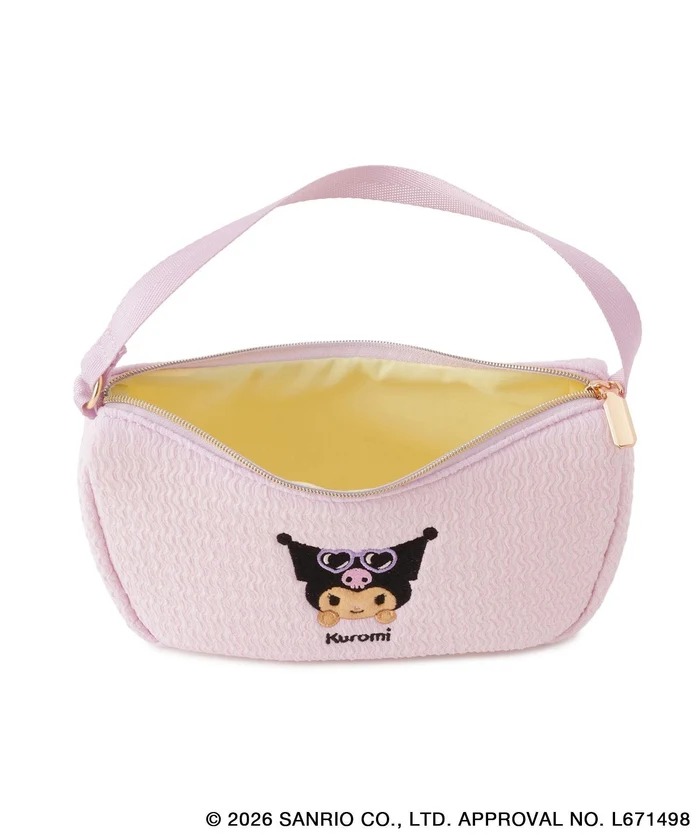 🎀【預訂】ROPE' PICNIC x Sanrio 曬黑刺繡手提袋 - Kuromi