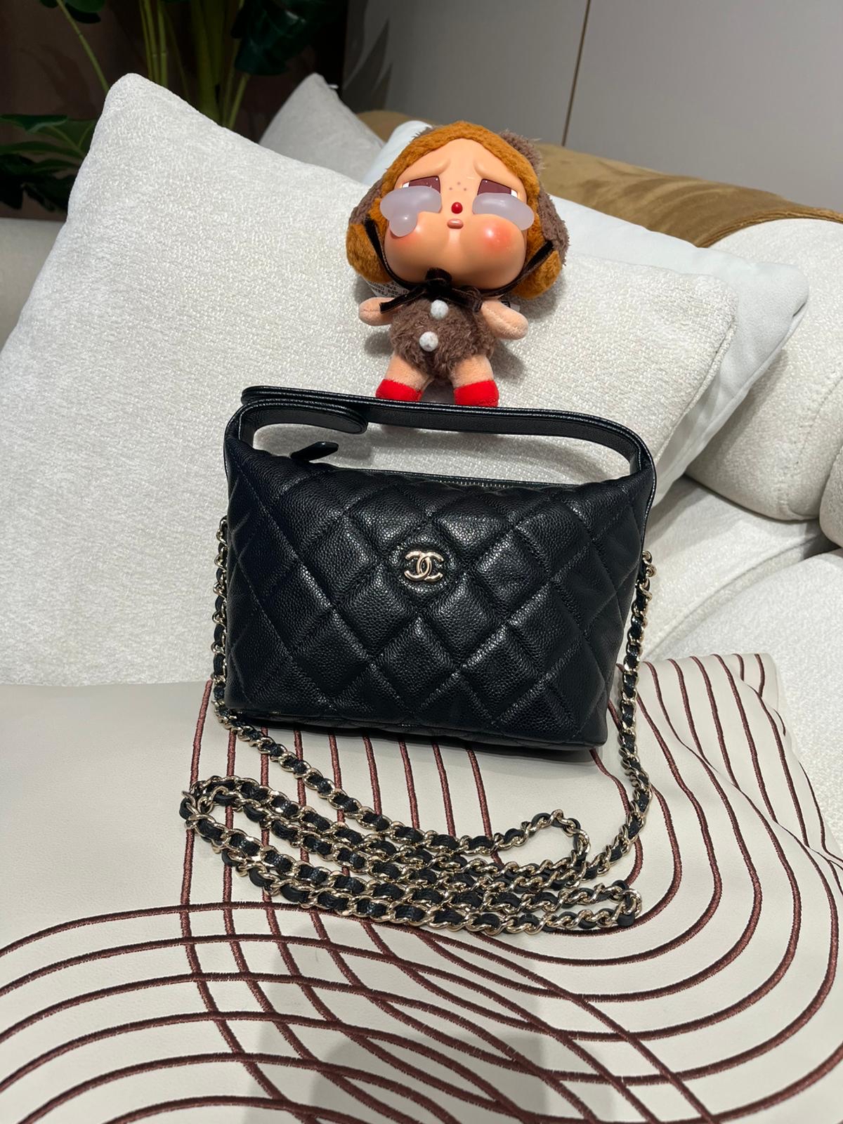 Chanel AP4386  黑色荔枝牛皮金扣 Authentic, 95%New ✅晶片✅Dust bag ✅Box