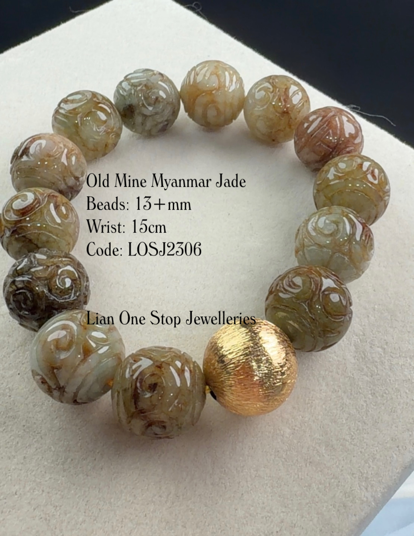 Code: LOSJ2306 Old Mine Myanmar Jade 13+mm 