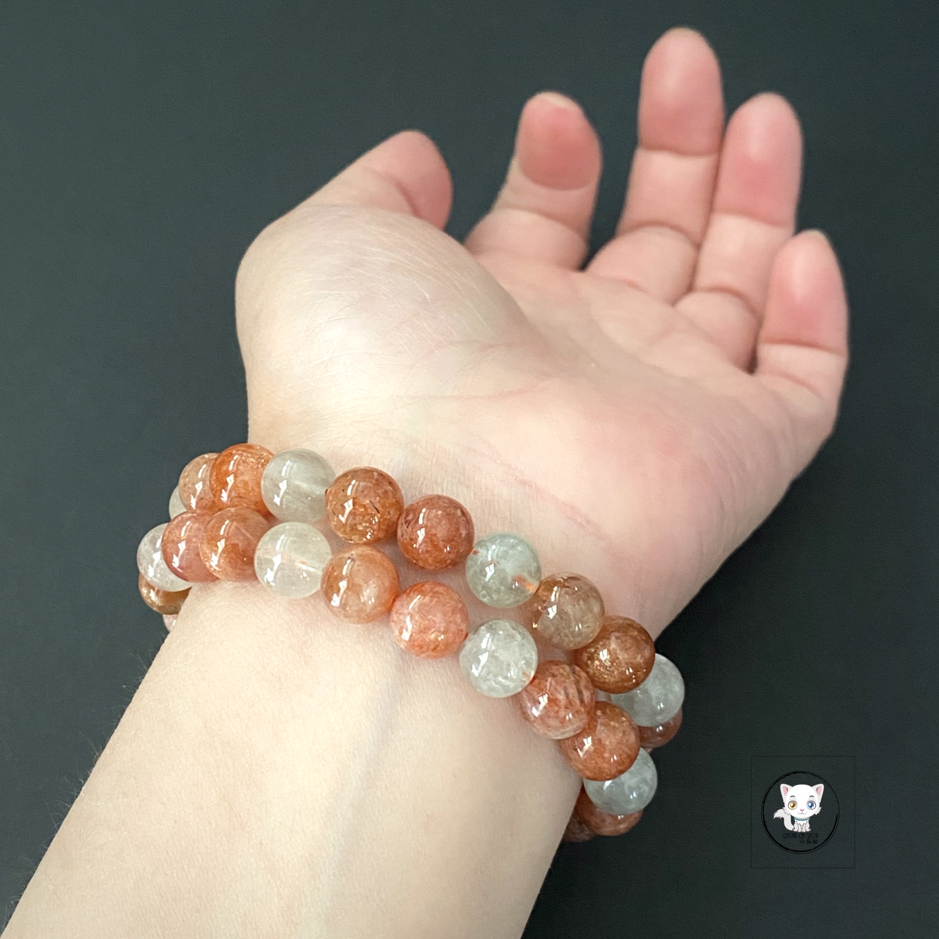 天然阿魯沙金太陽石手鏈 9mm