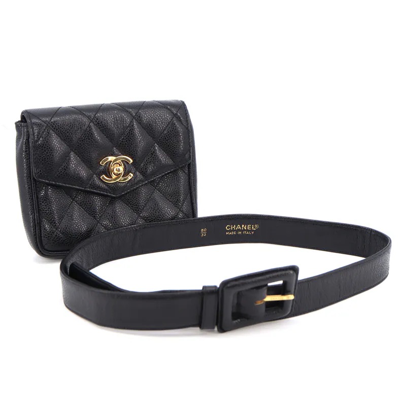 Chanel Coco Mark Matelasse Caviar Waist Bag