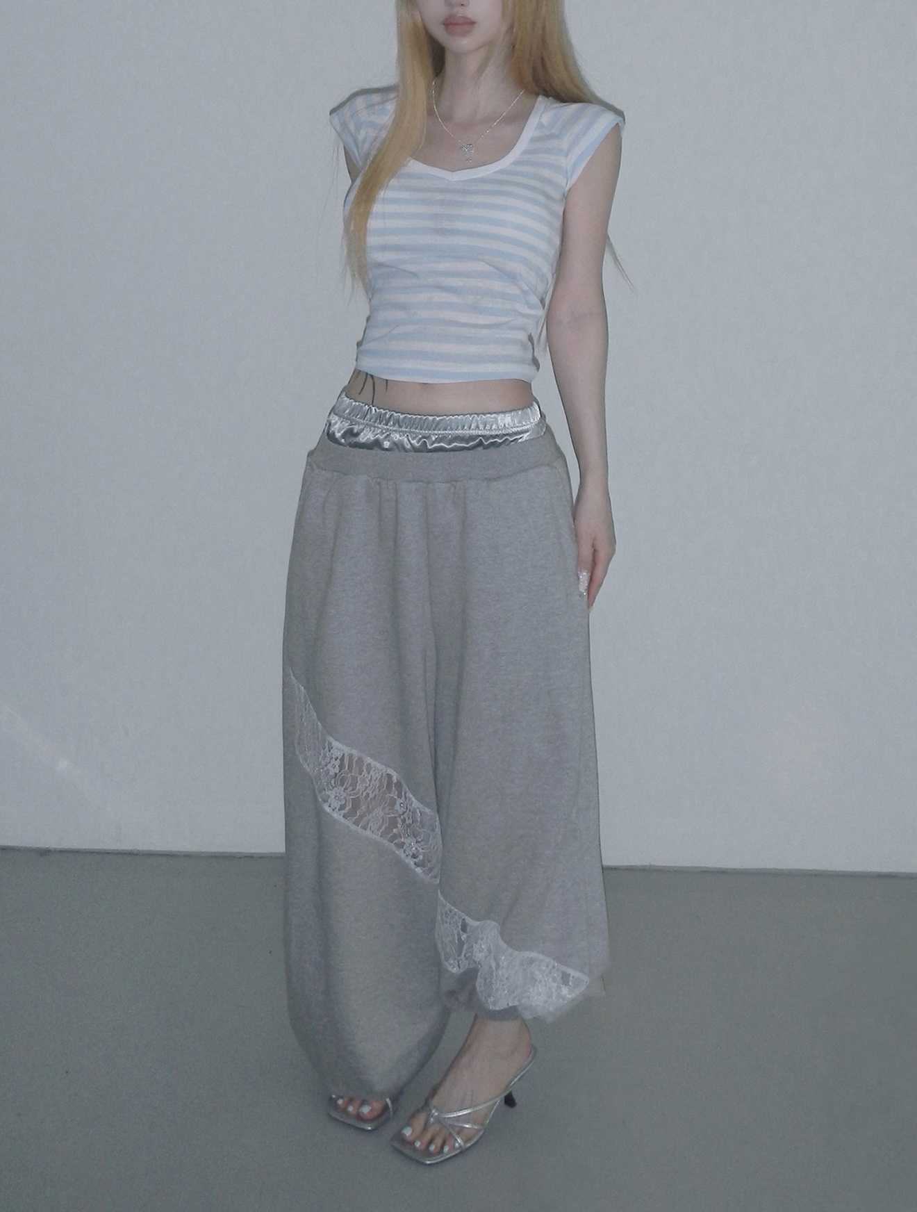 Double-Waist Lace Sweatpants