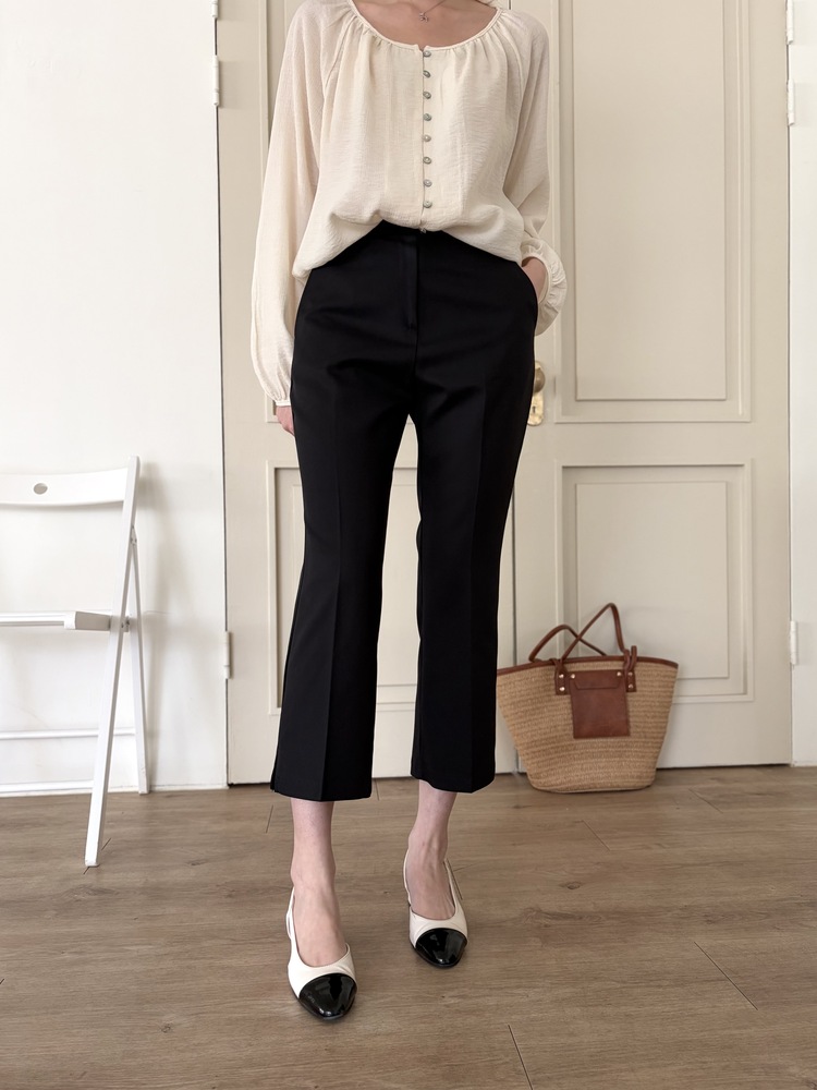 Minimal Tapered Ankle Pants (Black)