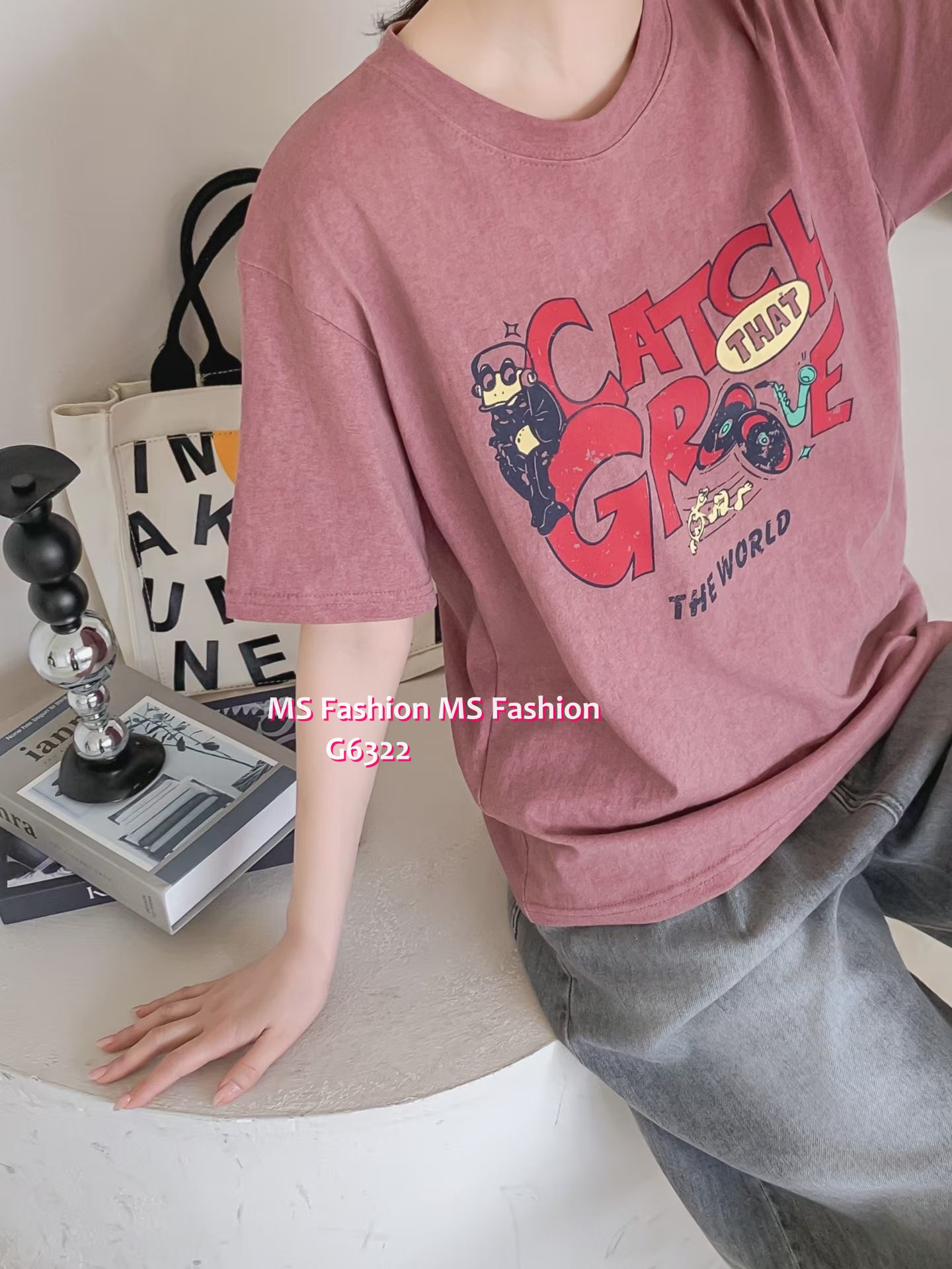 G6322 韓國🇰🇷靚print tee仔