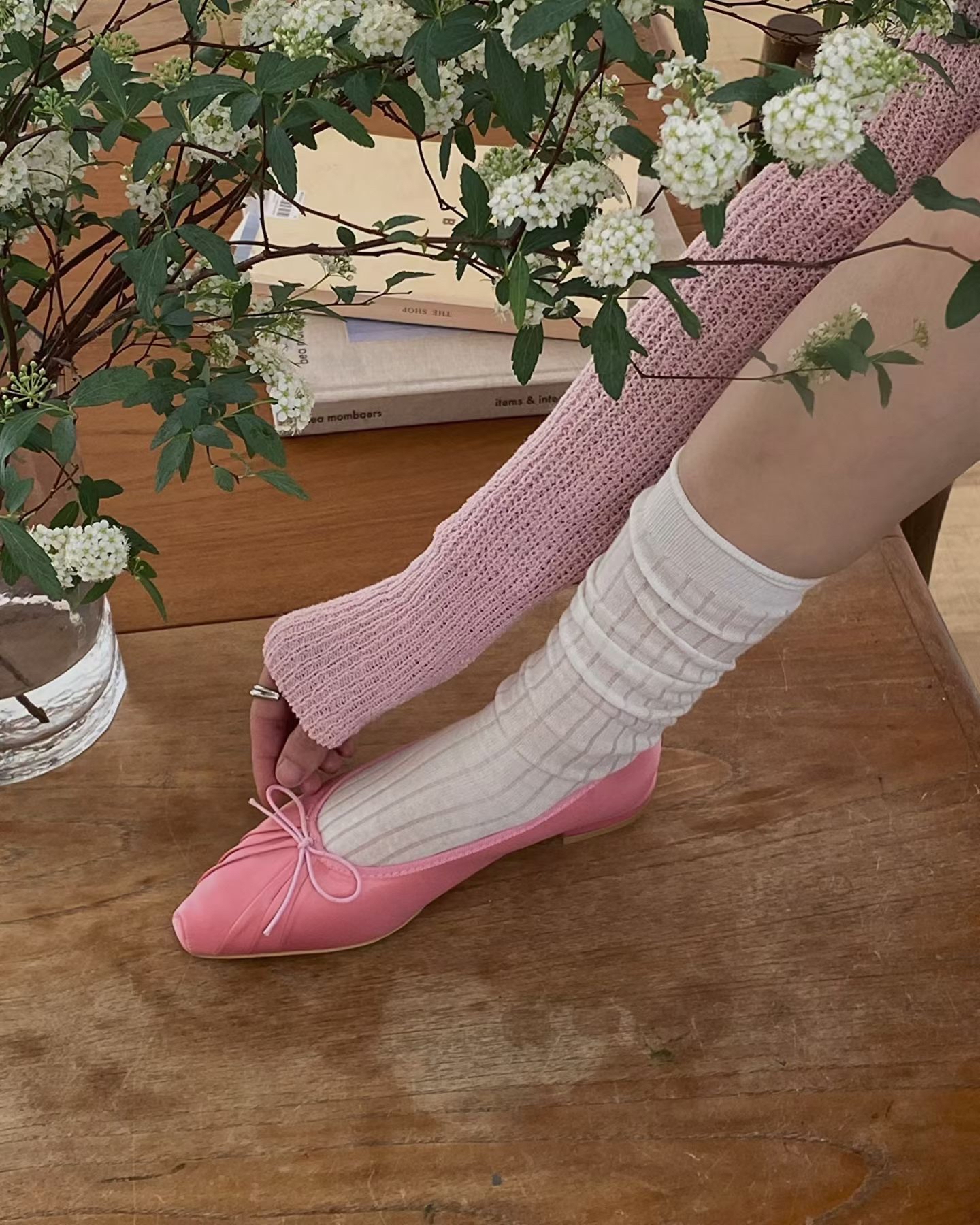 Satin rushed ballet shoes 