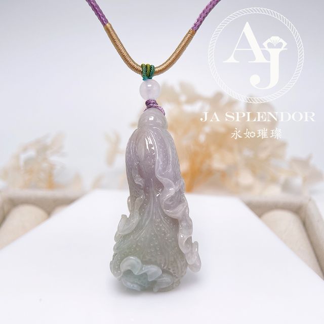 sjy　翡翠の装飾品 JN-509 天然翡翠A 椿彩生意興隆/財源滾滾/生菜| JA Splendor 永如璀璨