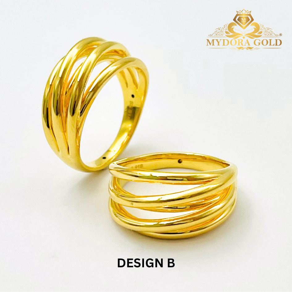MYDORA Cincin Nabila 5 Layer Full Gold (5G) l EMAS 916/22K