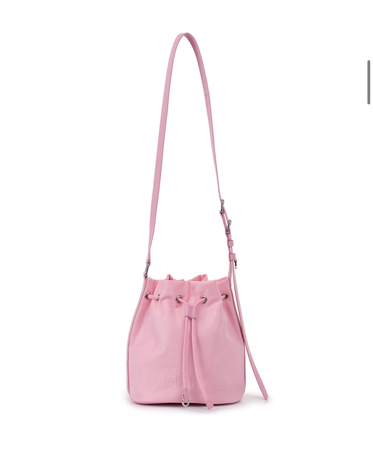 MATIN KIM 特價場 EMBOSSED LOGO MINI BUCKET BAG IN PINK