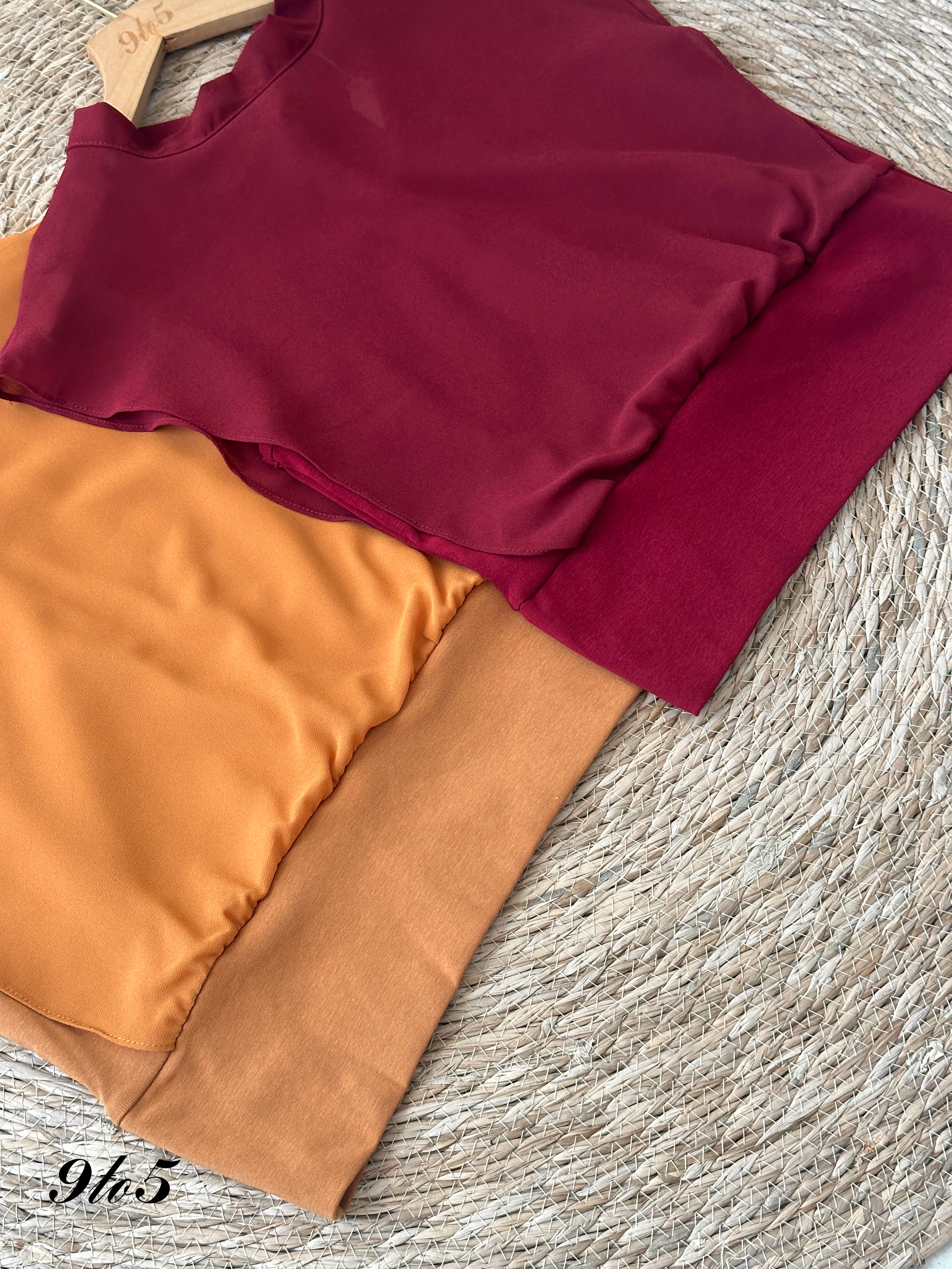 T3988 Fake Two-Piece Top - 3 Colors 