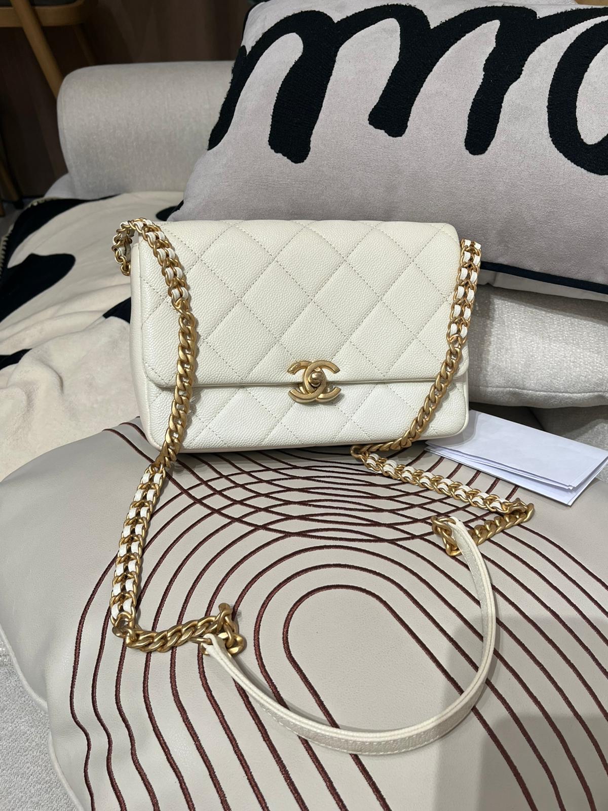 Chanel flap bag AS3103,荔枝牛皮 100%Authentic ,98%new  ✅收據副本✅晶片✅dust bag✅盒