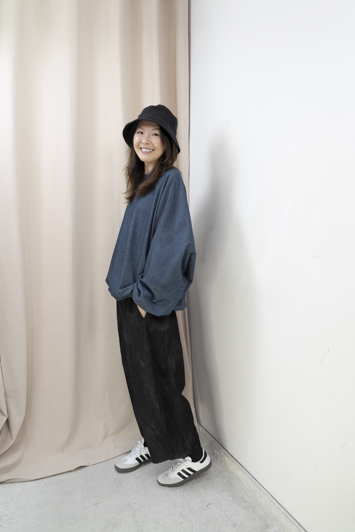 牛仔布感蝙蝠袖造型上衣