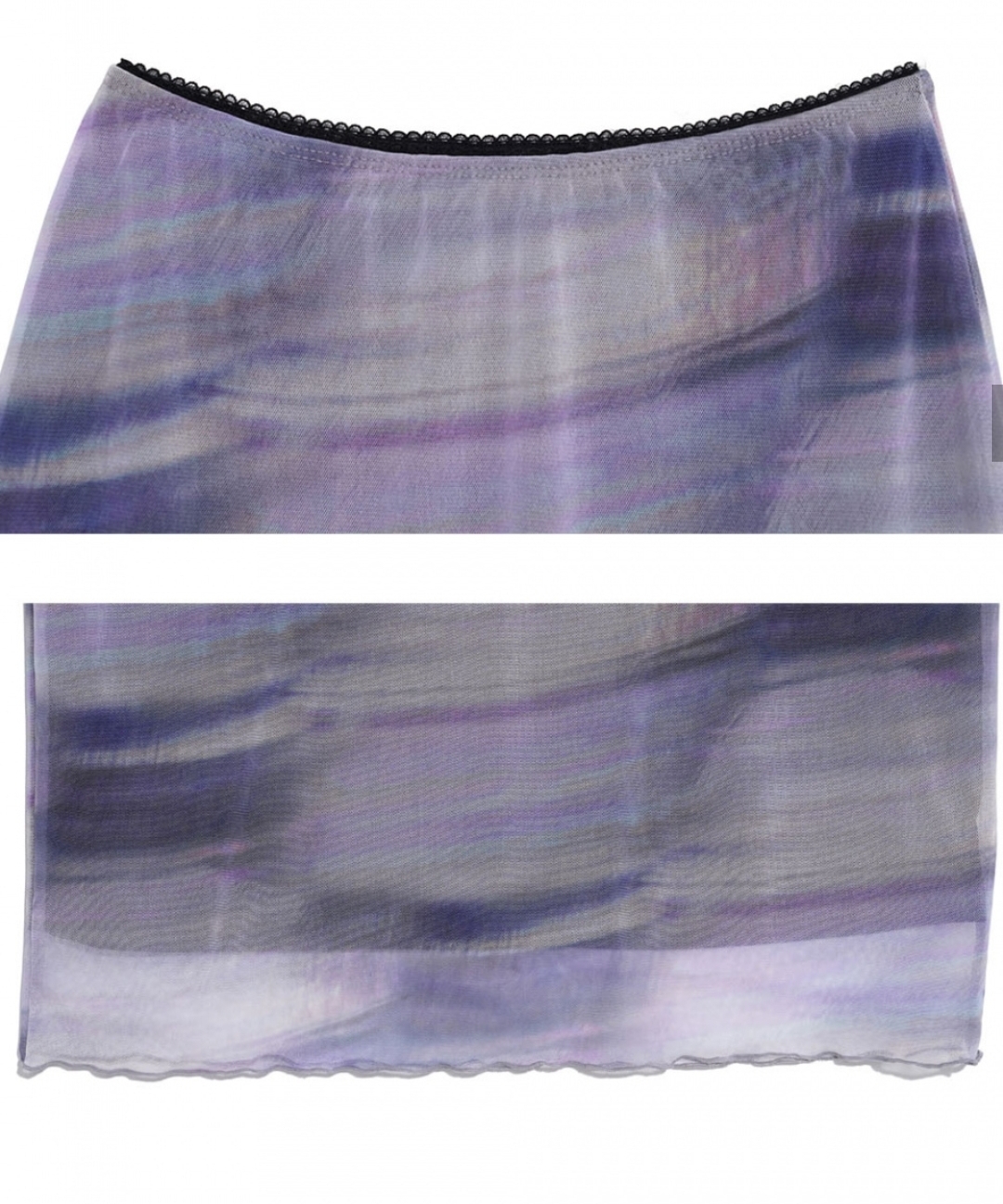 High School Disco FOG Long Mesh Skirt Purple