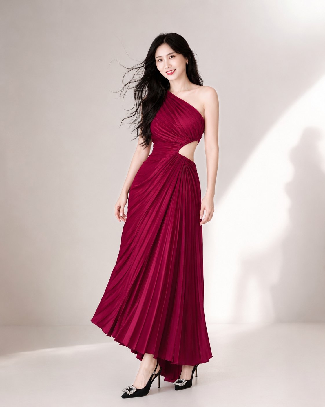 5138 Maureen 2 Color Ruffled Off-shoulder Maxi Dress 