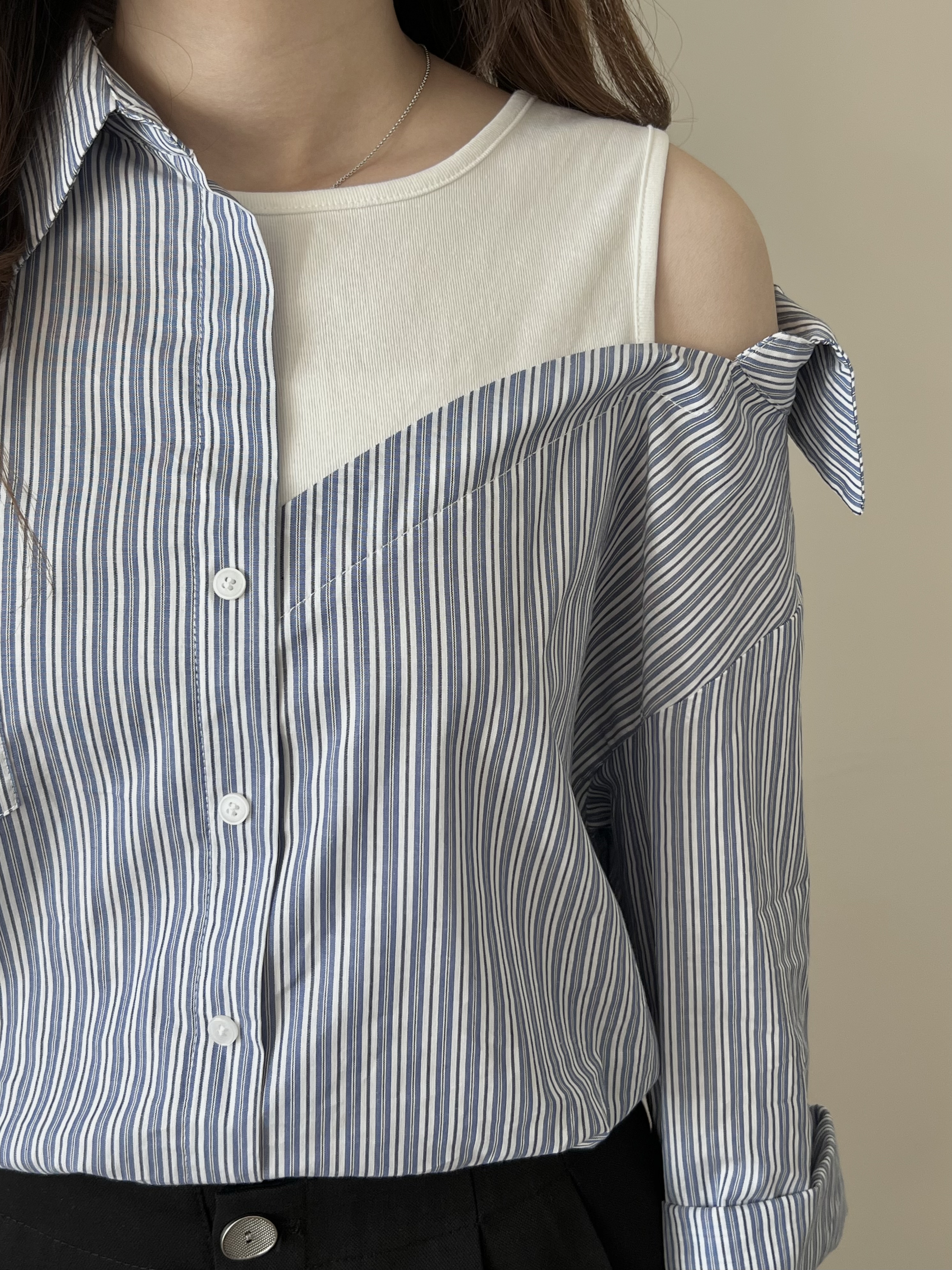 自留推薦假兩件恤衫 現貨