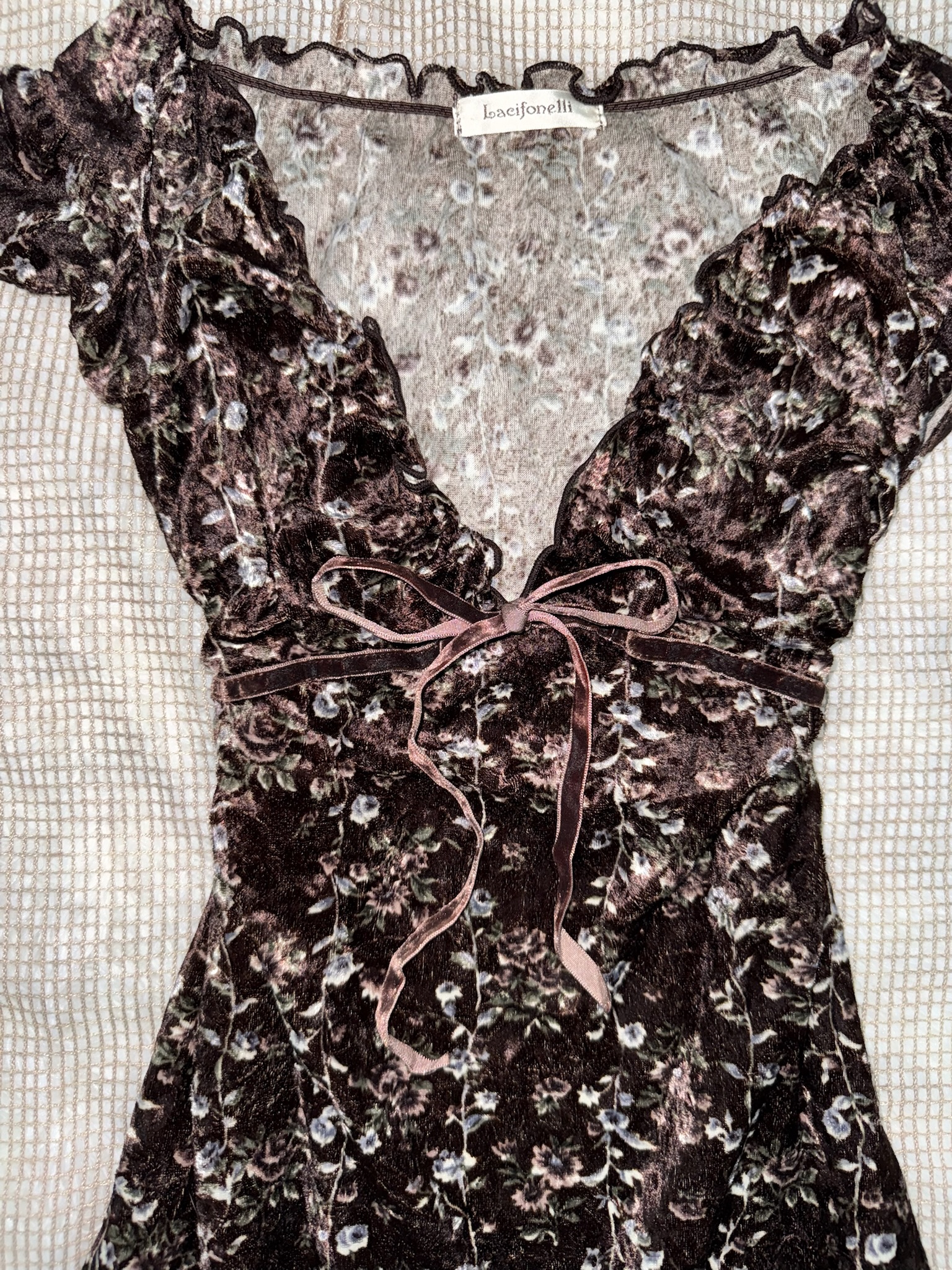 Shimmer Floral Ruffle Mini Dress