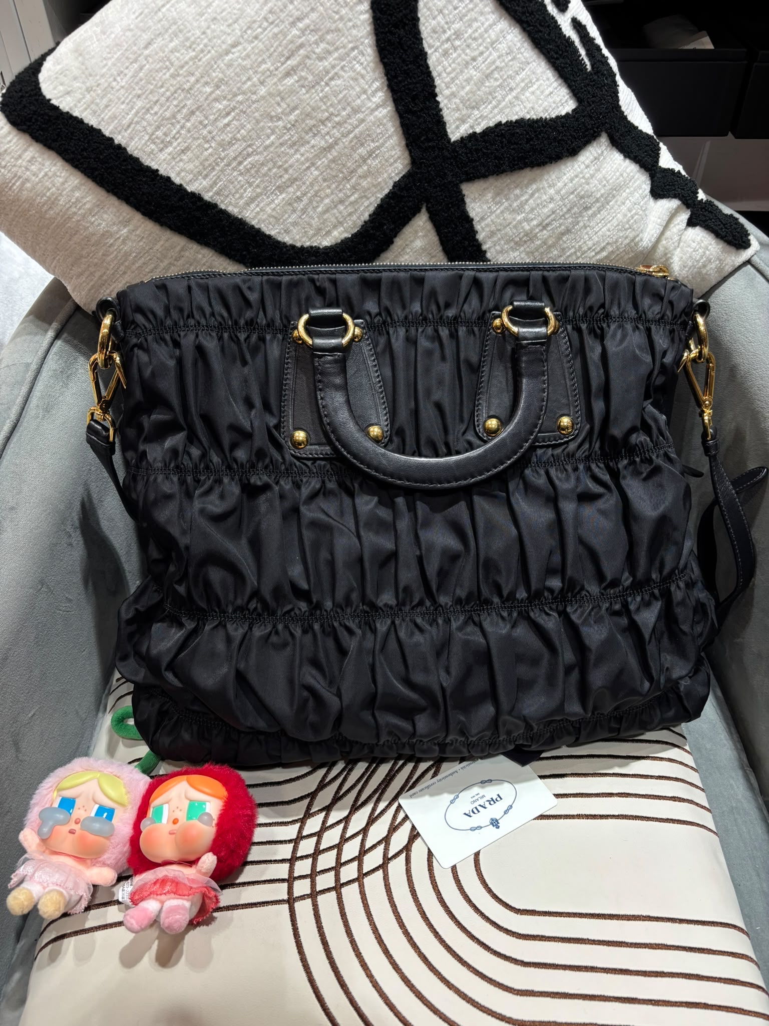 Prada Nylon Gaufre Tote Bag 2way bag 100%Authentic, 92%New ✅Dust bag