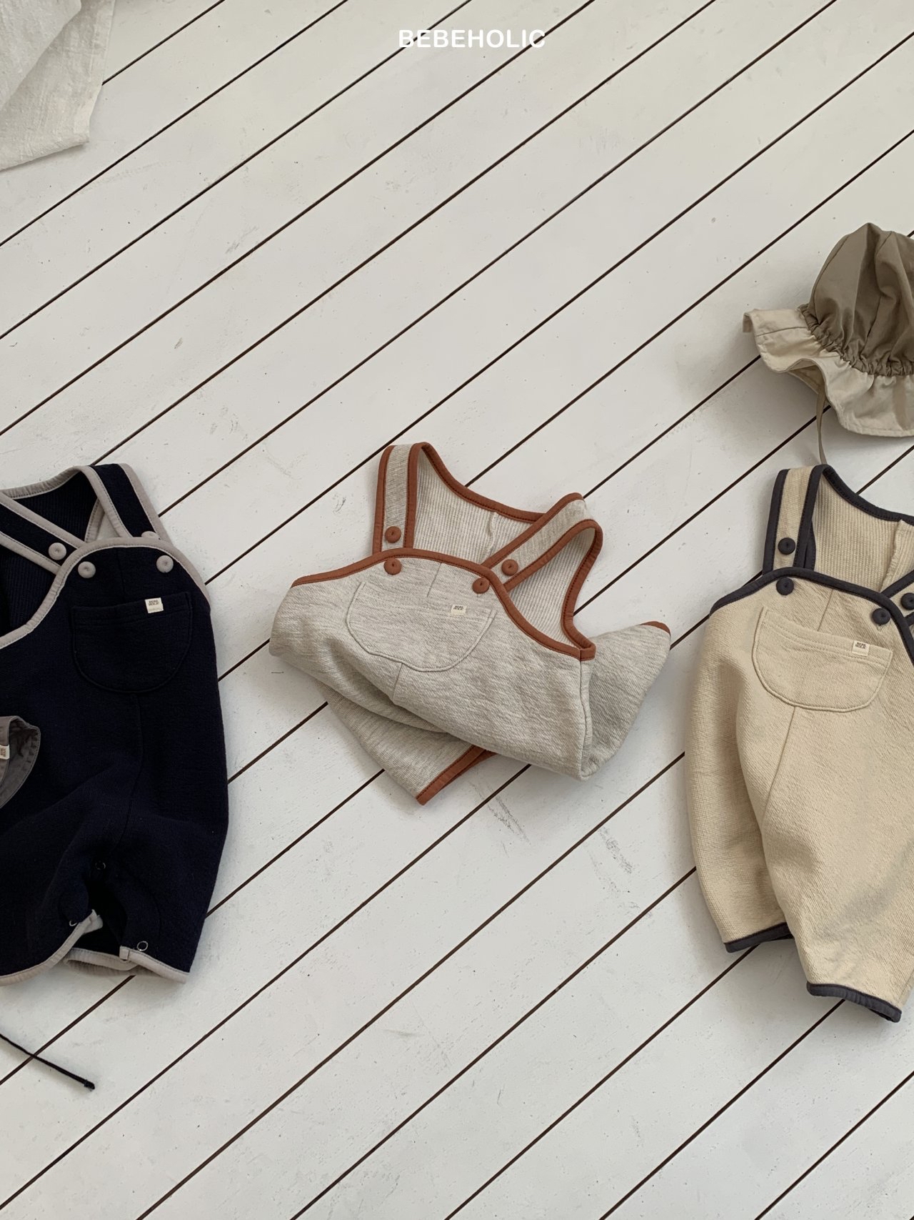 🌸預訂 韓國直送🌸🇰🇷BEBEHOLIC三色撞色吊帶工人褲