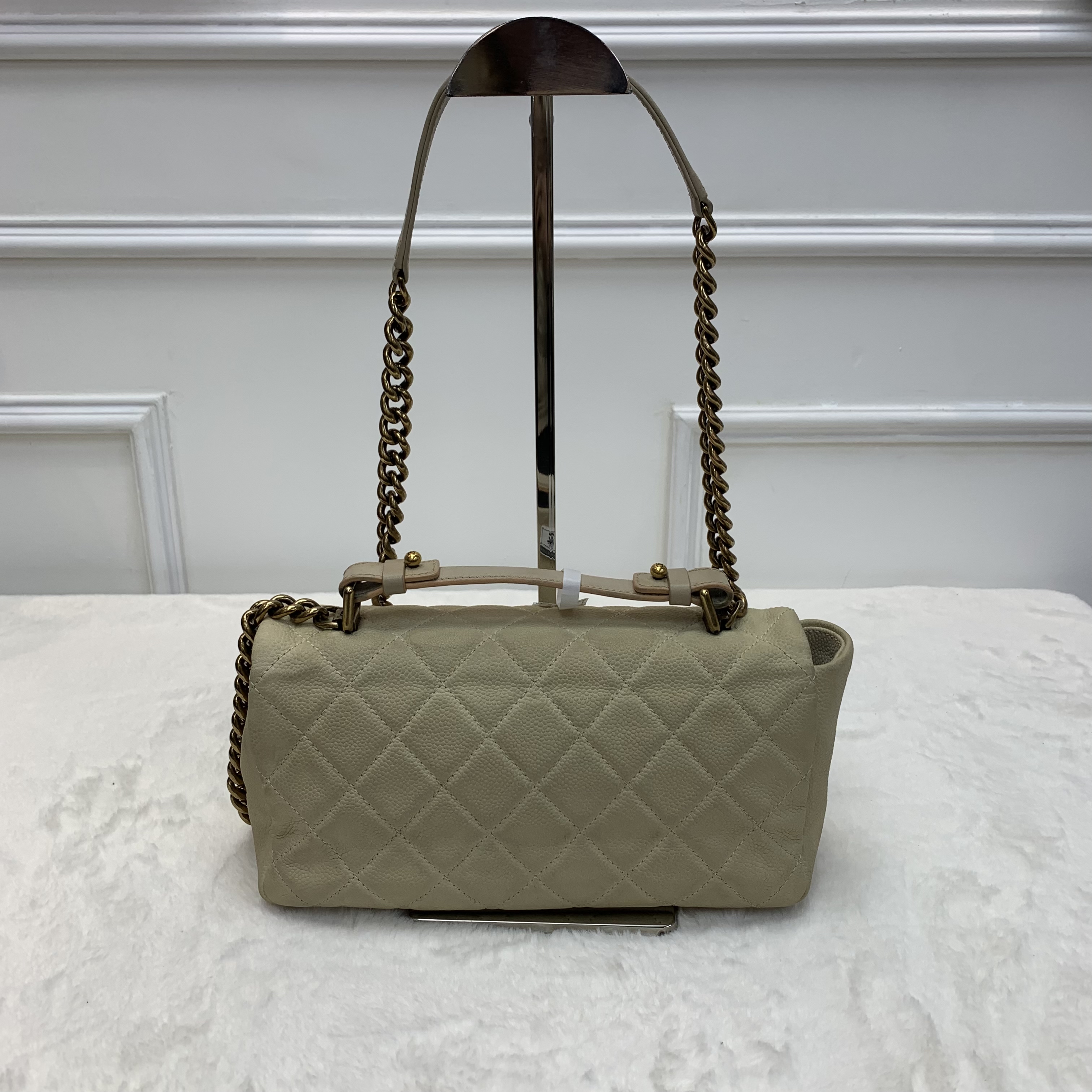 復古感Max Chanel Handle Flap Bag象牙白做舊款🫢