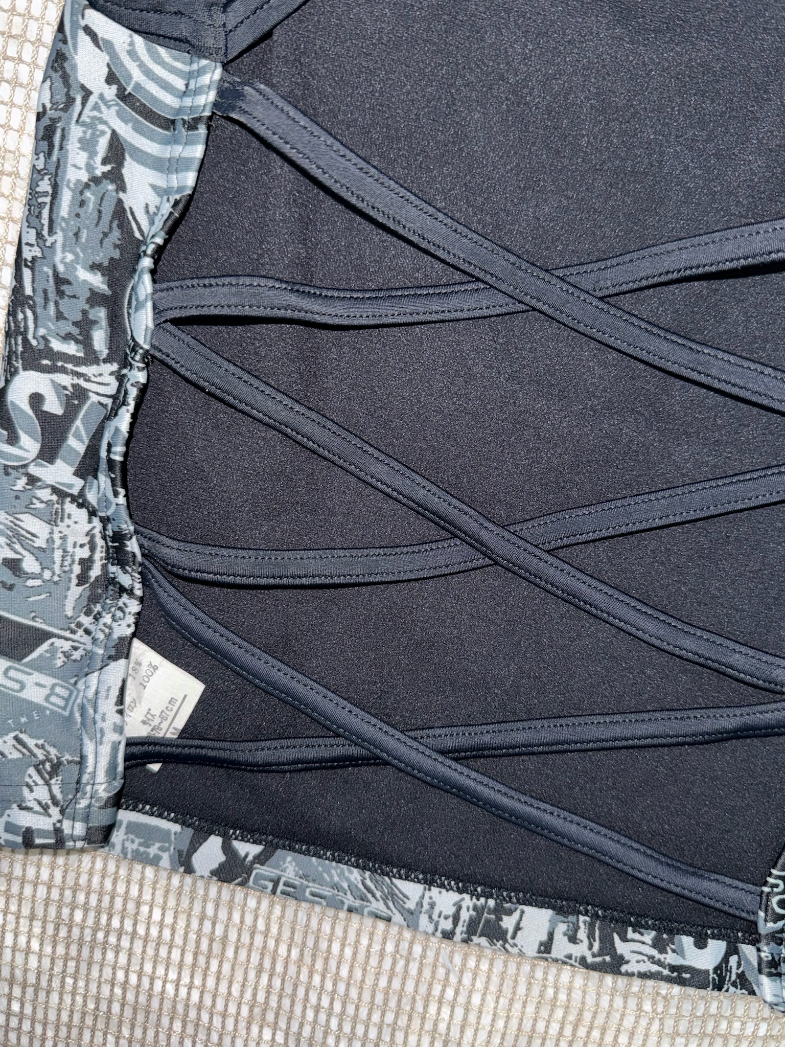 Cyber Y2K Graphic Print Cross Strap Tank Top