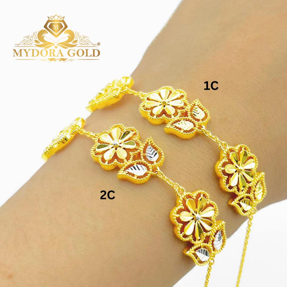 MYDORA Rantai Tangan Fesyen 3 Sulur Bunga l EMAS 916/22K