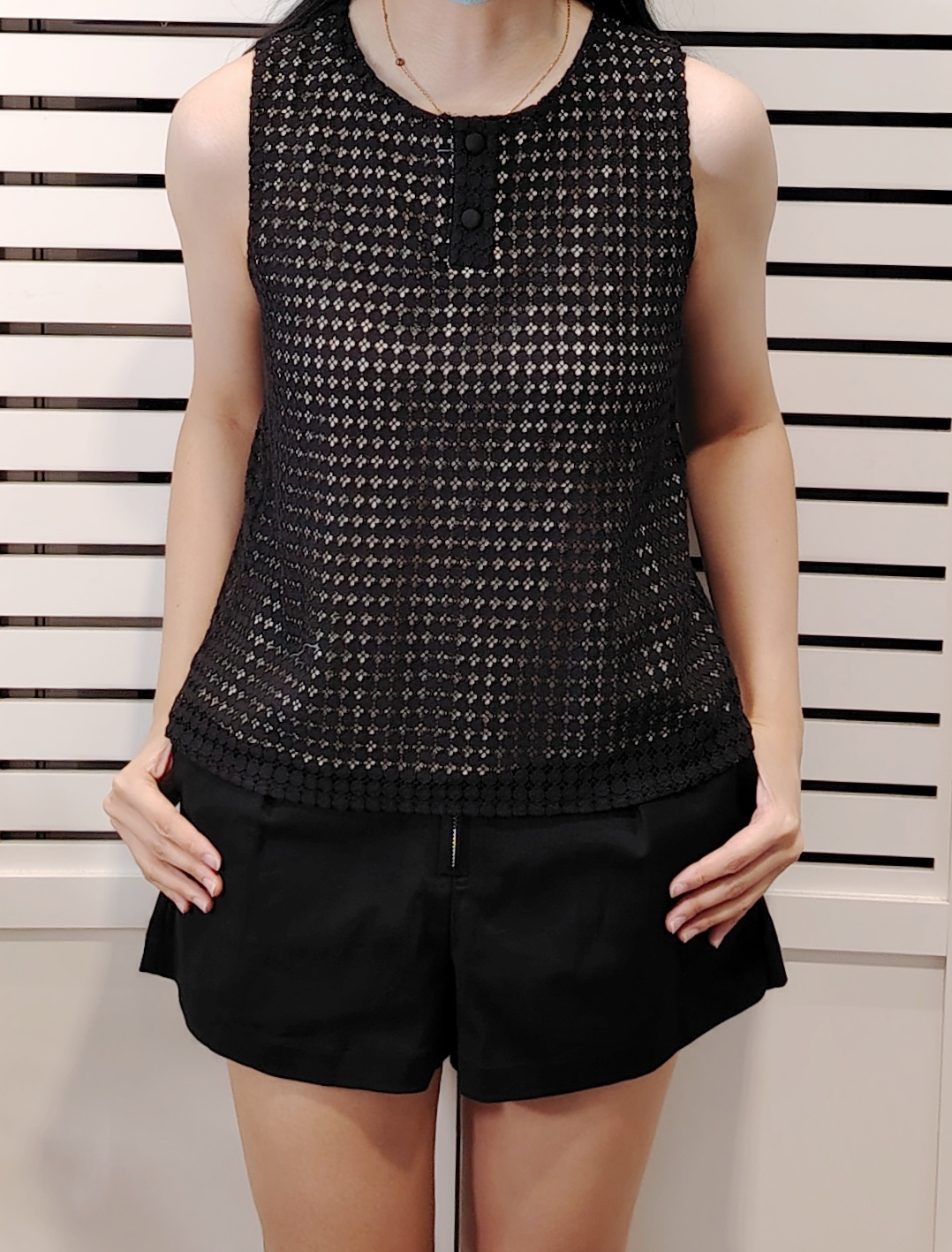 25024 Lace Sleeve Less Blouse