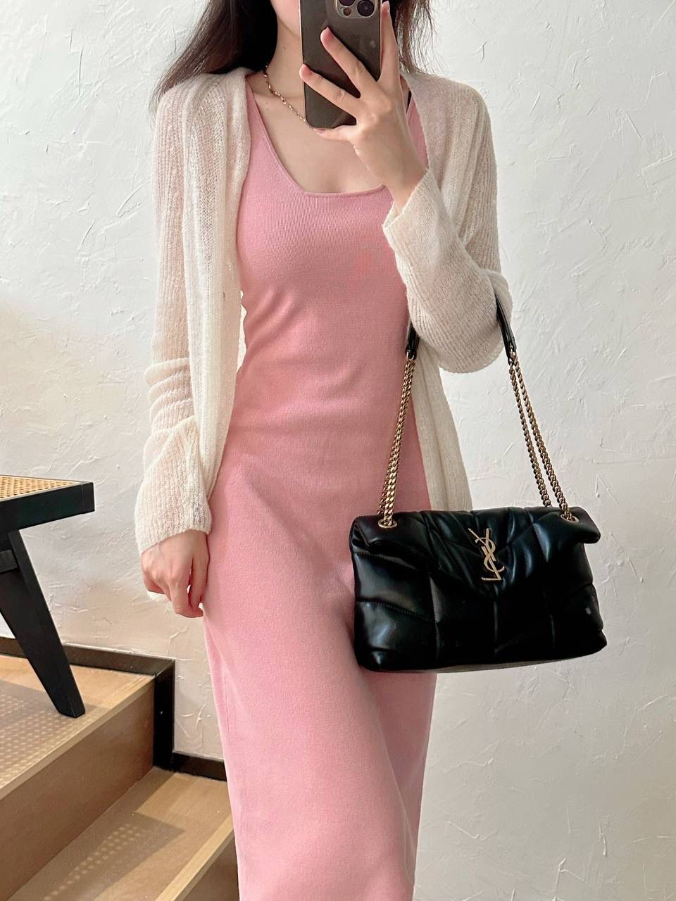 圣罗兰 YSL Puffer 小号/Toy 黑色皮革链条包