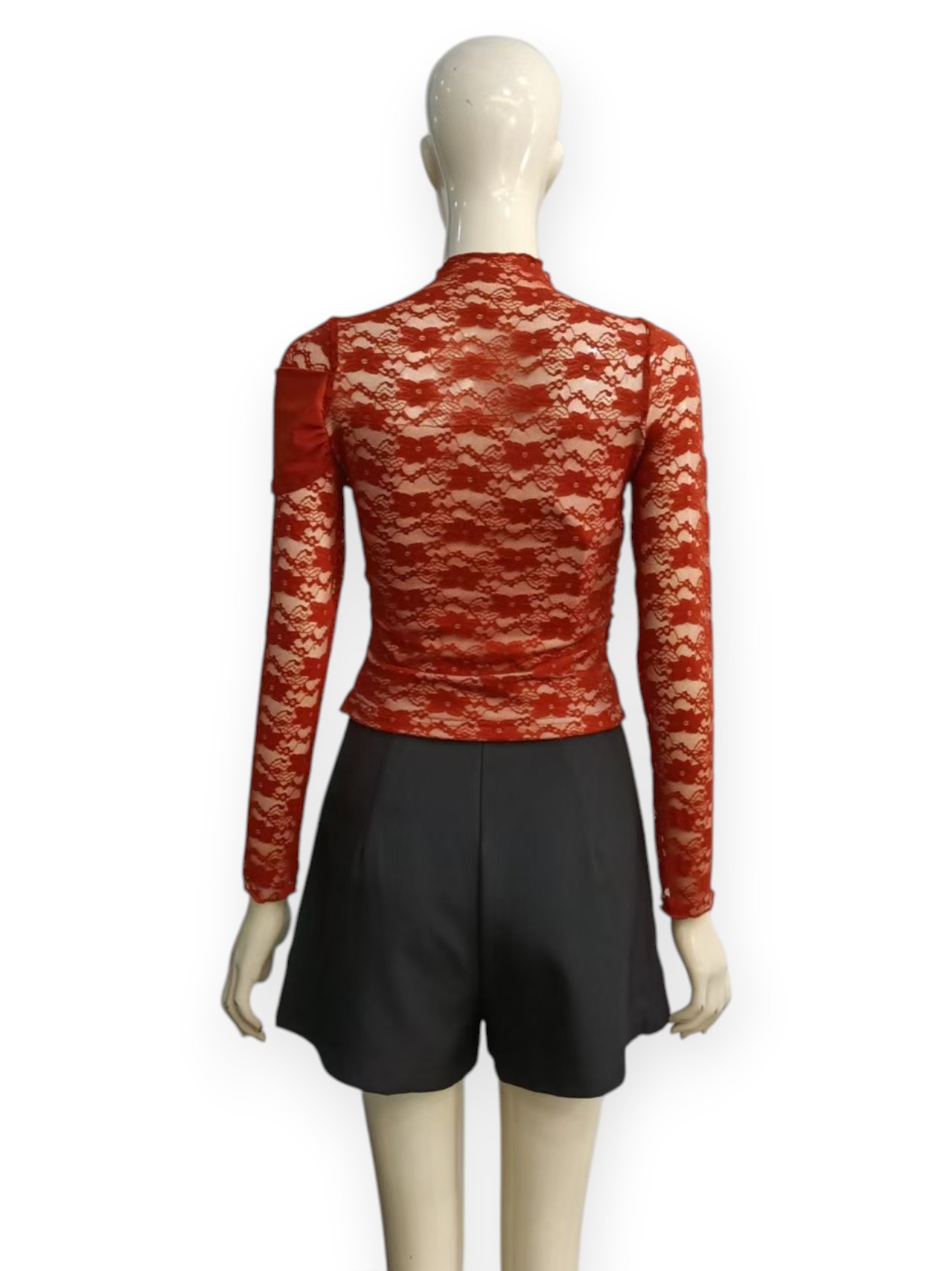 Ruched Lace Top M253