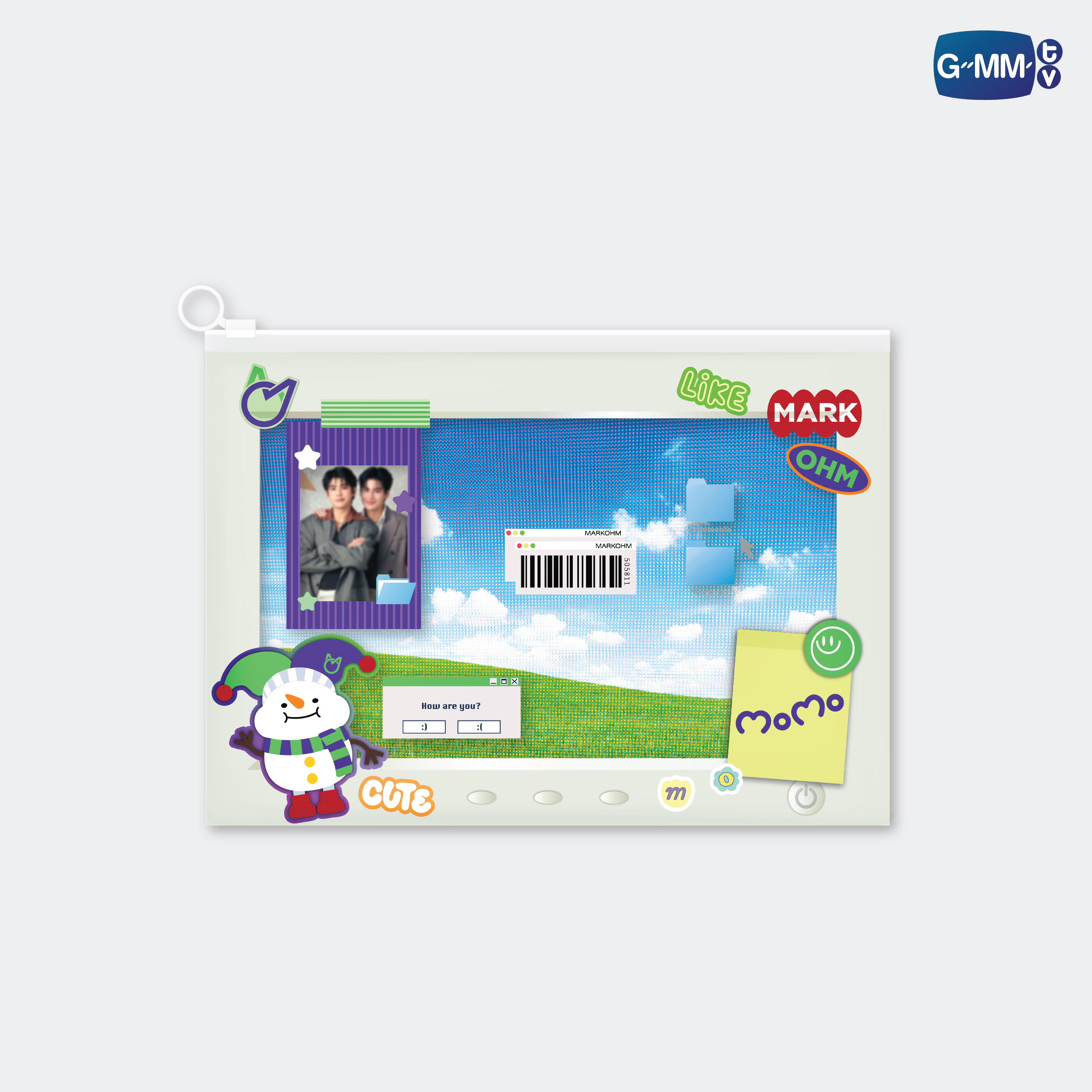 MOMO CHARACTER POCKET ZIP FOLDER