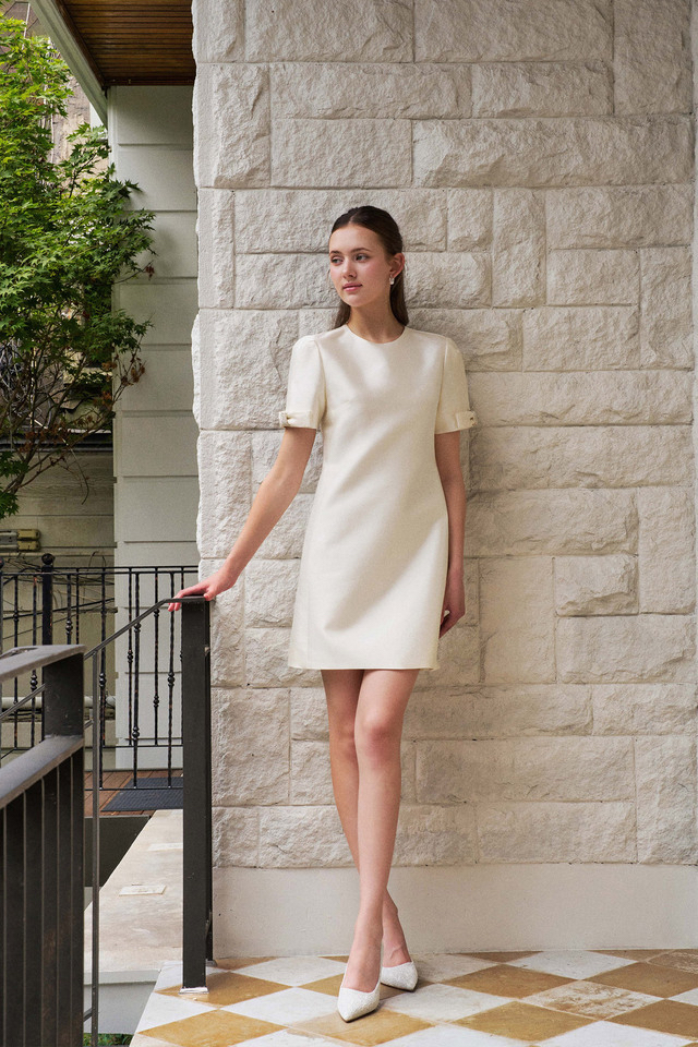 Elegant silky ribbon dress