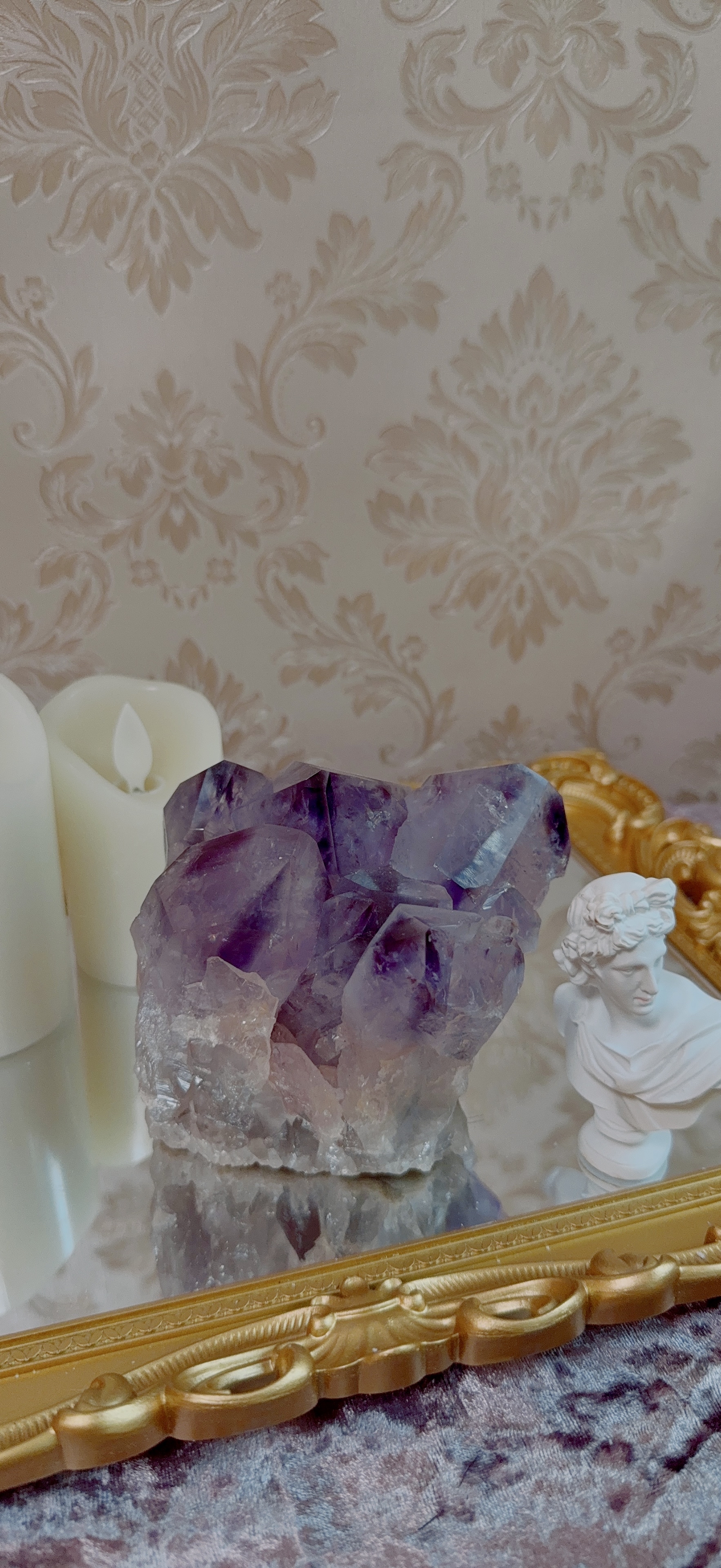 巴西教堂風紫幻影水晶簇