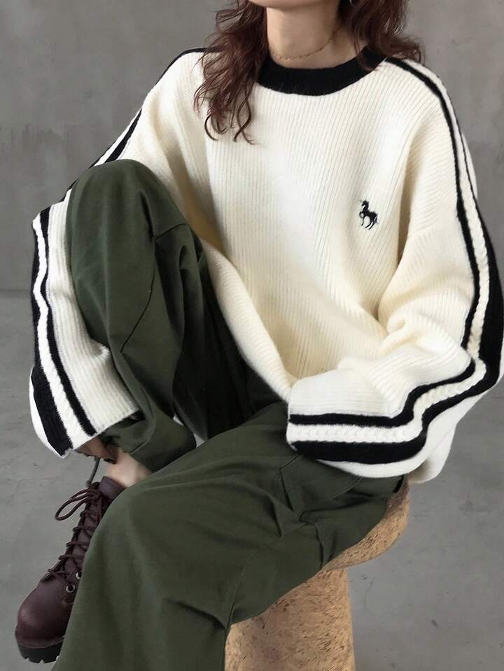 復古學院風針織毛衣
