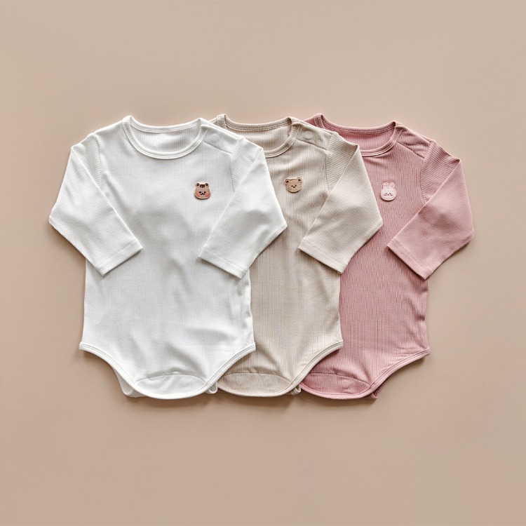 26S/S DTD一碰閉合磁扣系列🧲-羅紋彈性包屁衣