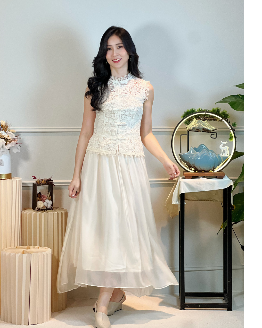 5103 Natividad Mesh A Line Skirt 