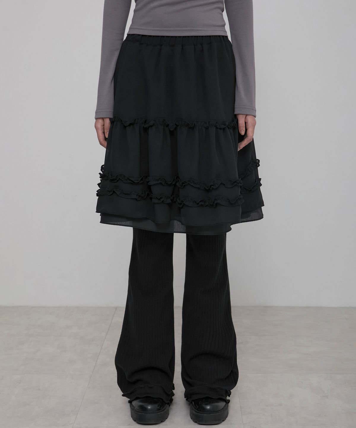 🇰🇷訂購｜FLARE UP｜3-Layered Ruffle Skirt Pants 2色 