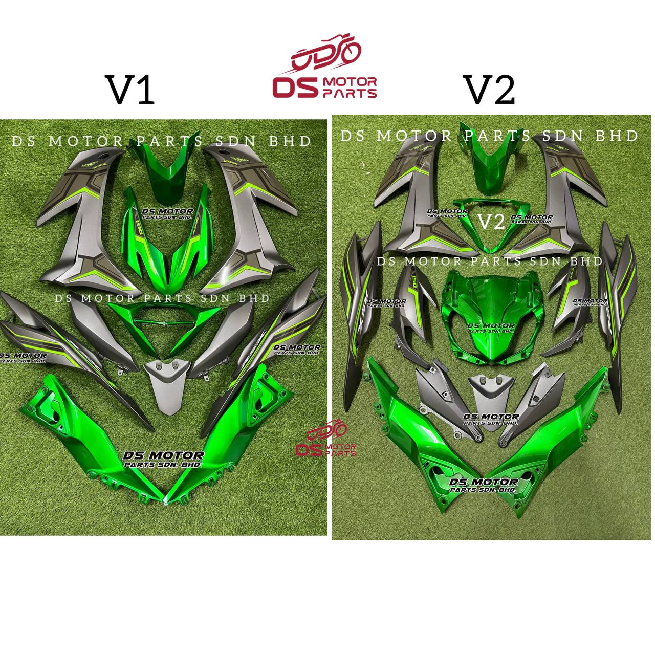 Honda Cover Set RSX 150 V1/V2 Winner *Hijau Candy + Matt Grey Special Line Edition L