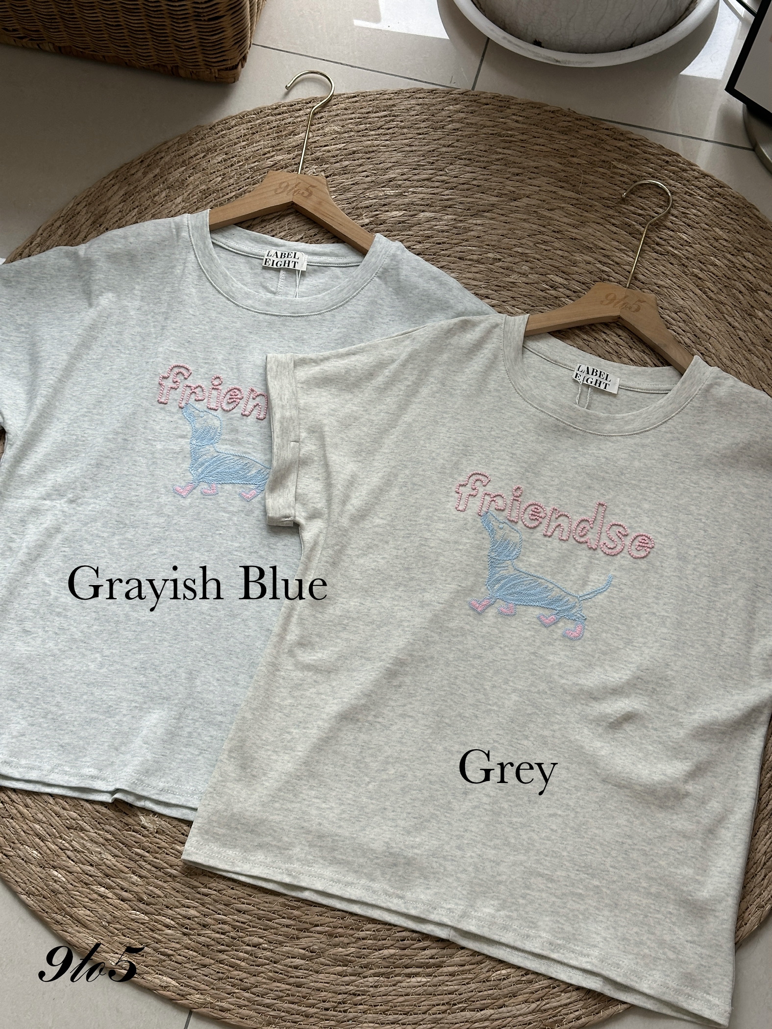 T4059 Dog Embroidery Tee - 4 Colors