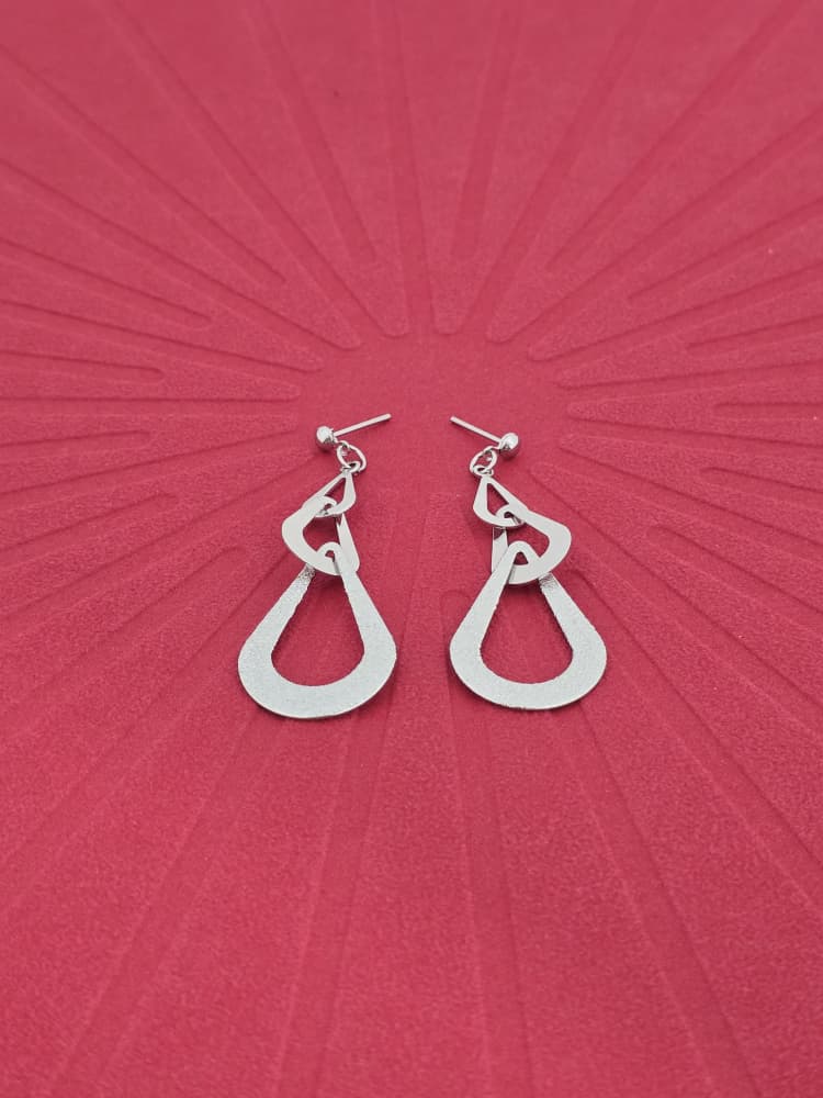 Layered Geometric Drop Stud Earrings