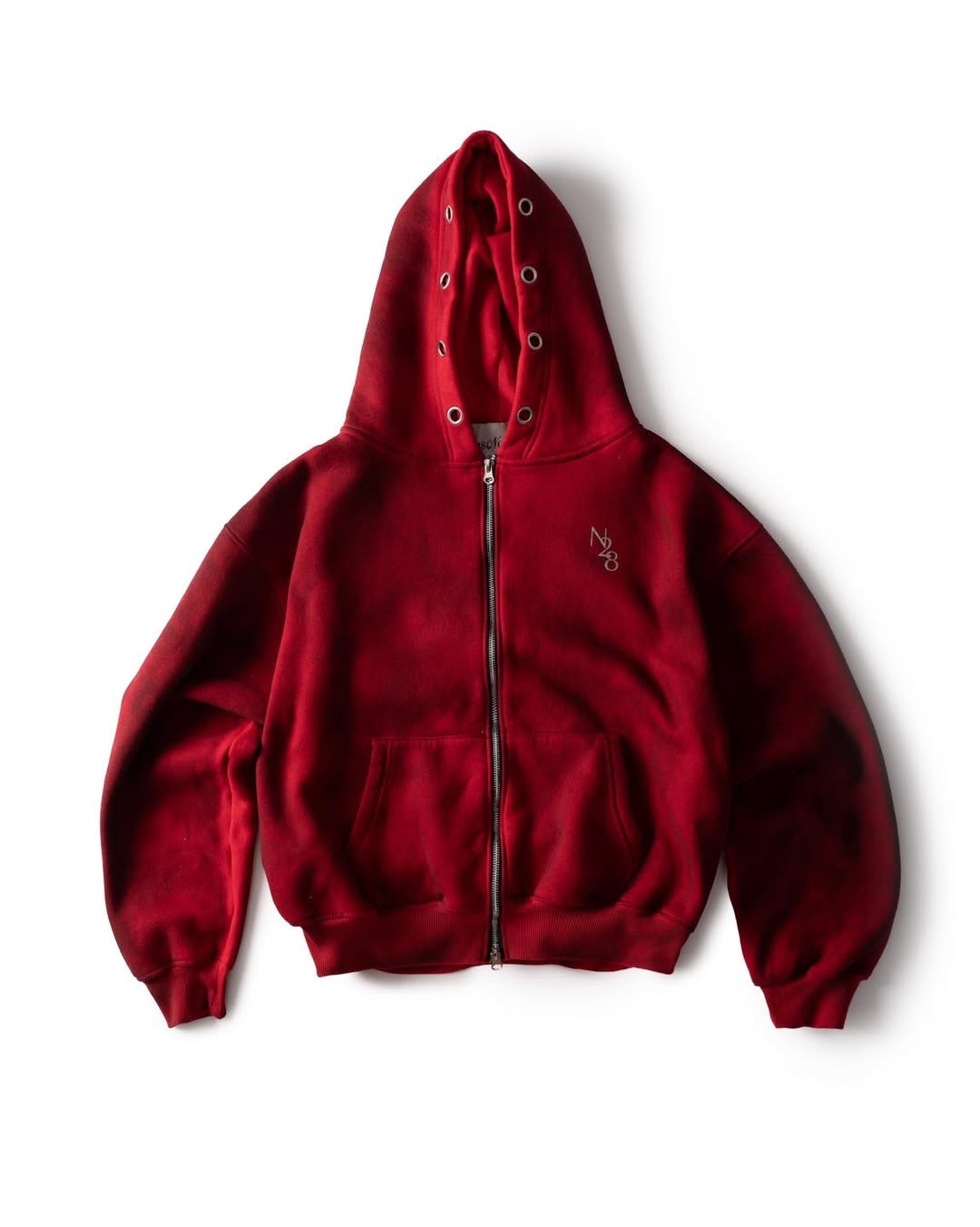 NOB WAX DIRT WHITE ZIP-UP HOODIE