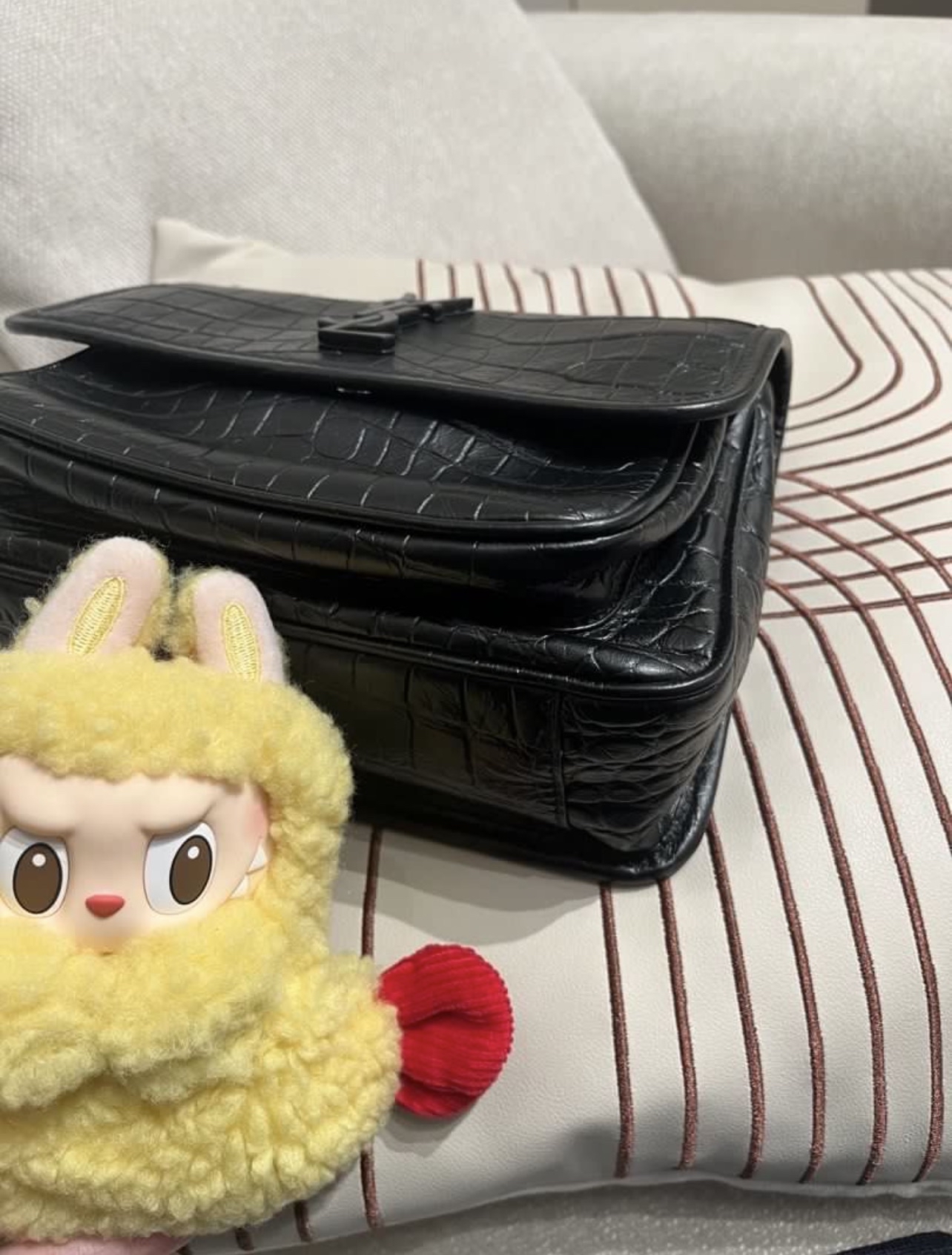 YSL Niki 黑色鱷魚壓紋 100%Authentic, 98%New ✅Dust bag