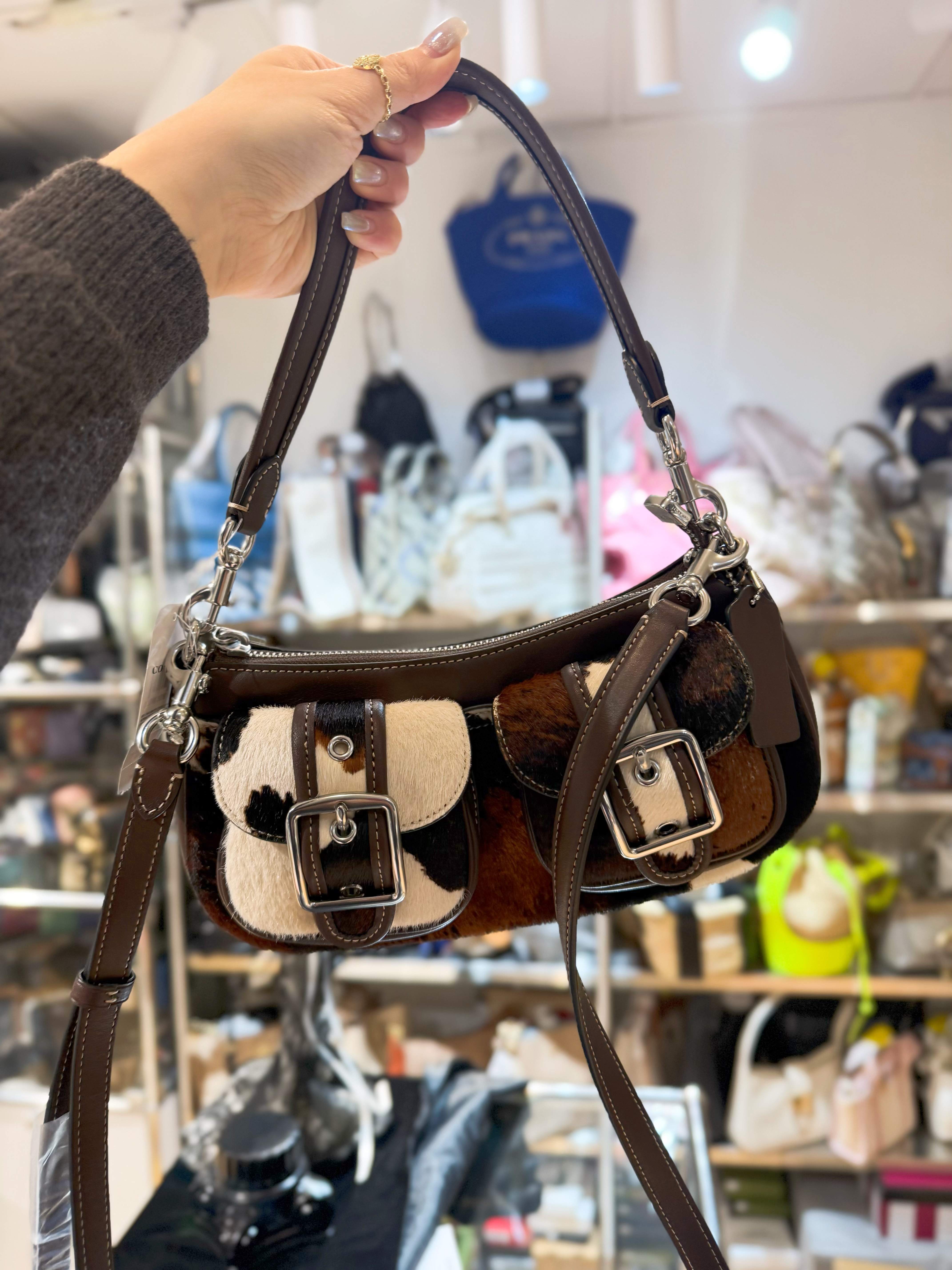 Coach Ashton bag cow print/haircalf