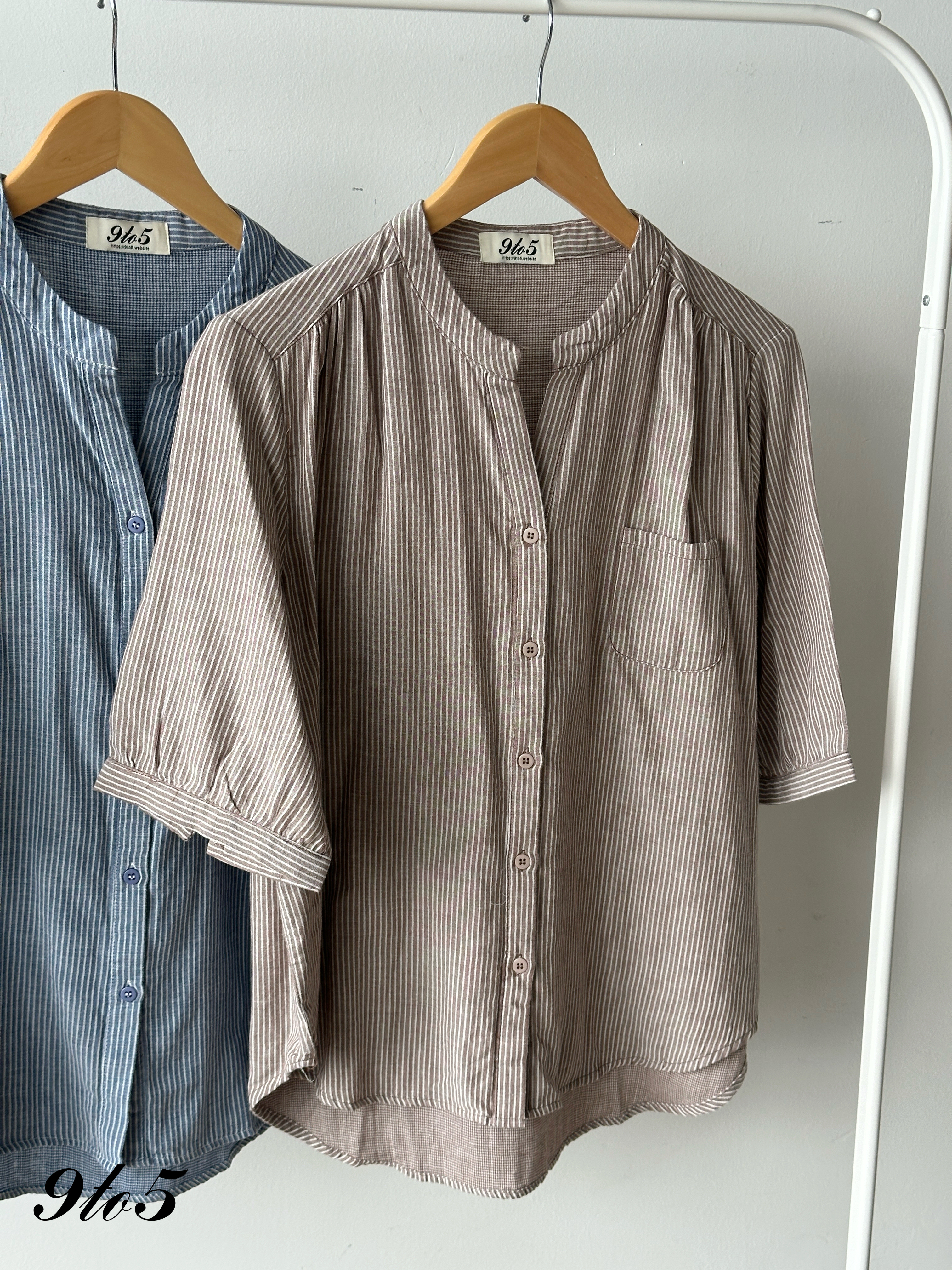 T4251 V Neck Stripe Shirt - 3 Colors 